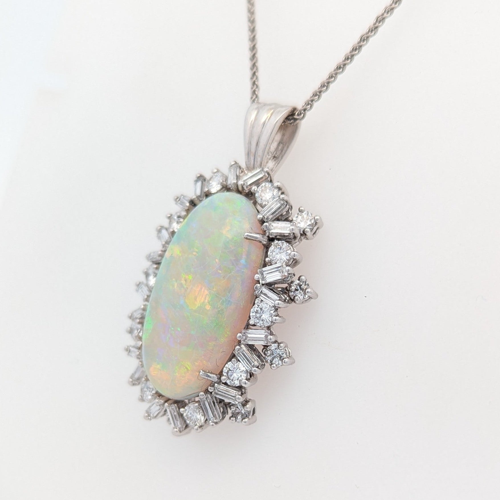 Vintage Opal and Diamond Pendant