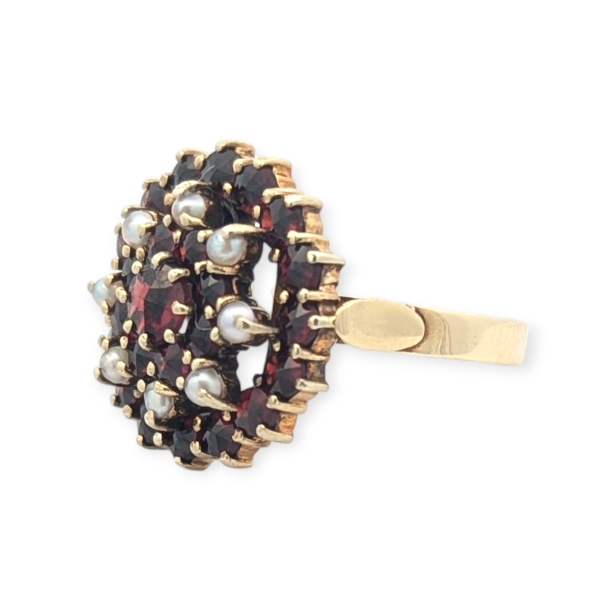 Vintage 14K Garnet and Pearl Ring