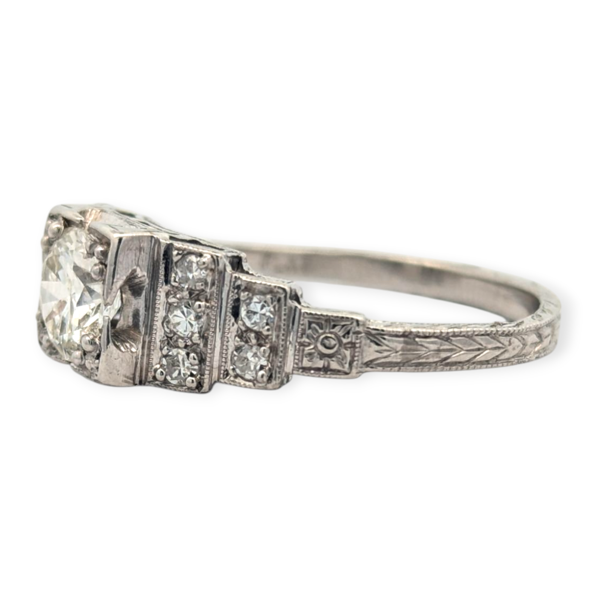 Vintage Platinum Engagement Ring
