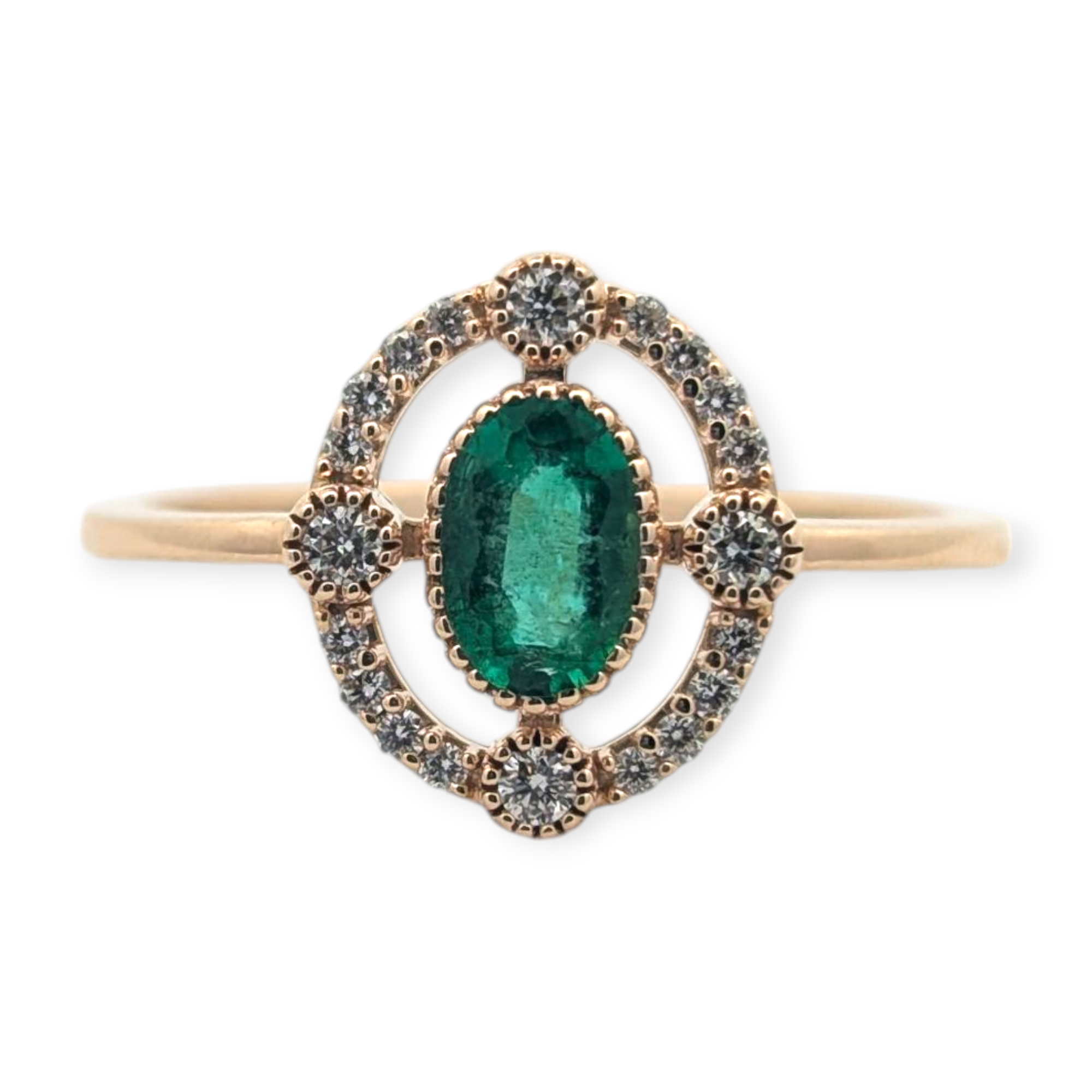 14K Gold and Gemstone Orbit Ring
