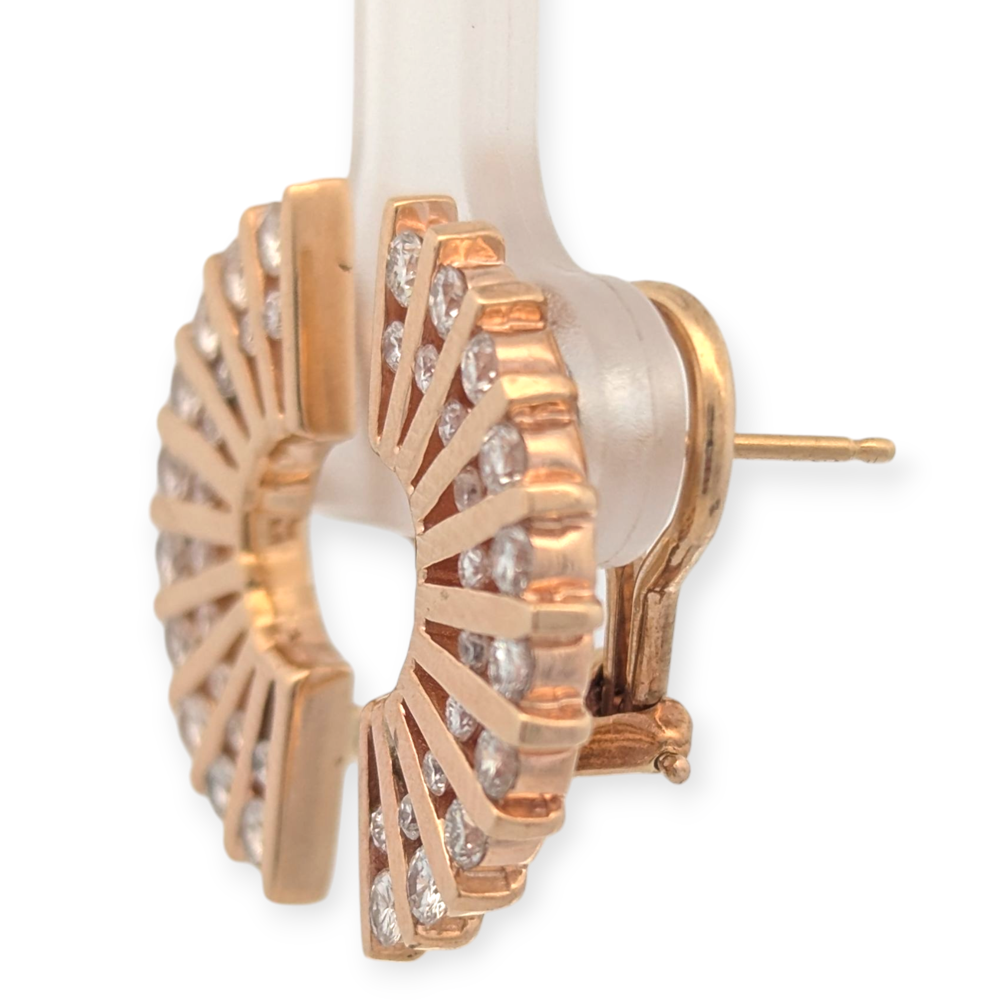 Vintage 14K Yellow Gold Fan Earrings