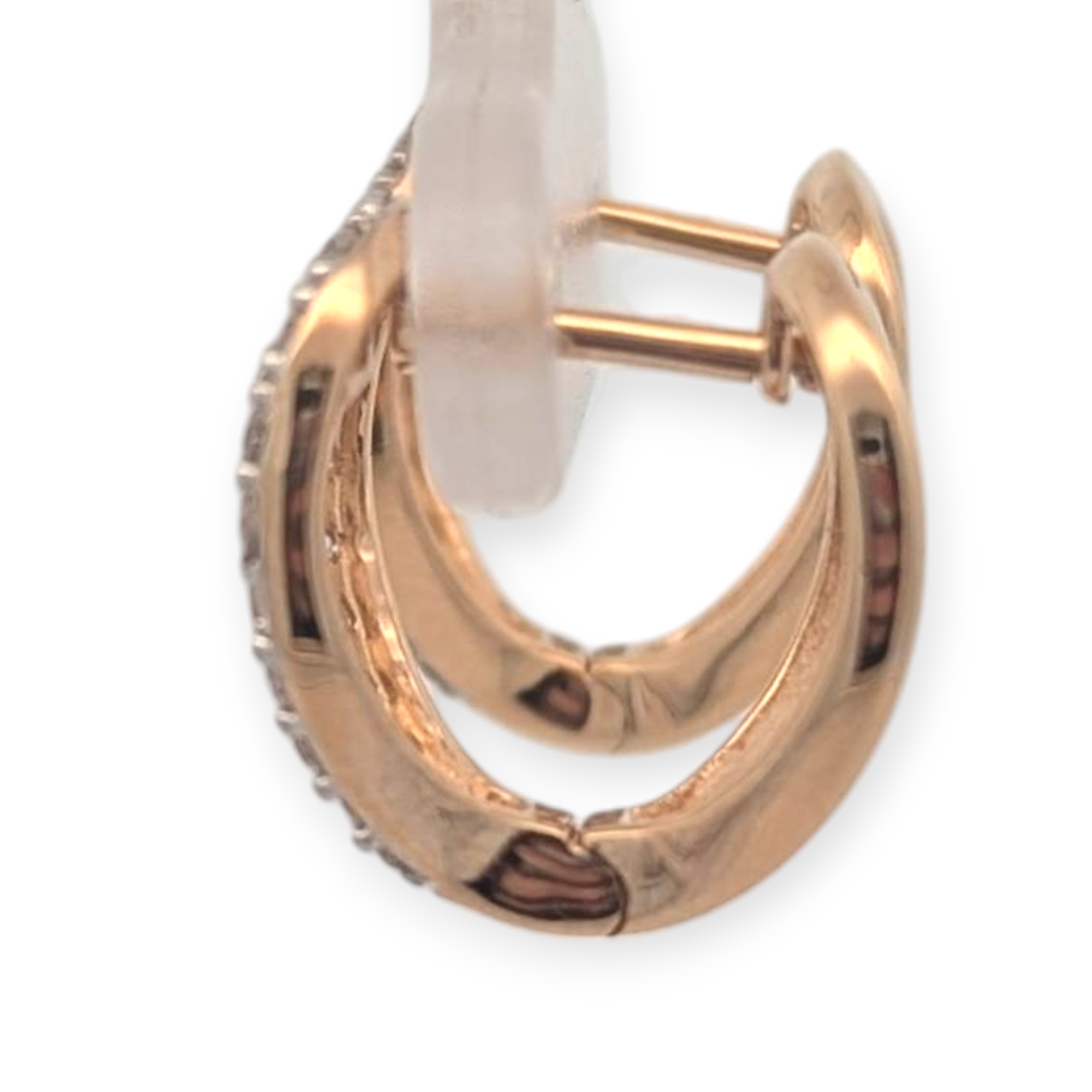 14K Yellow Gold Split Huggie Hoops