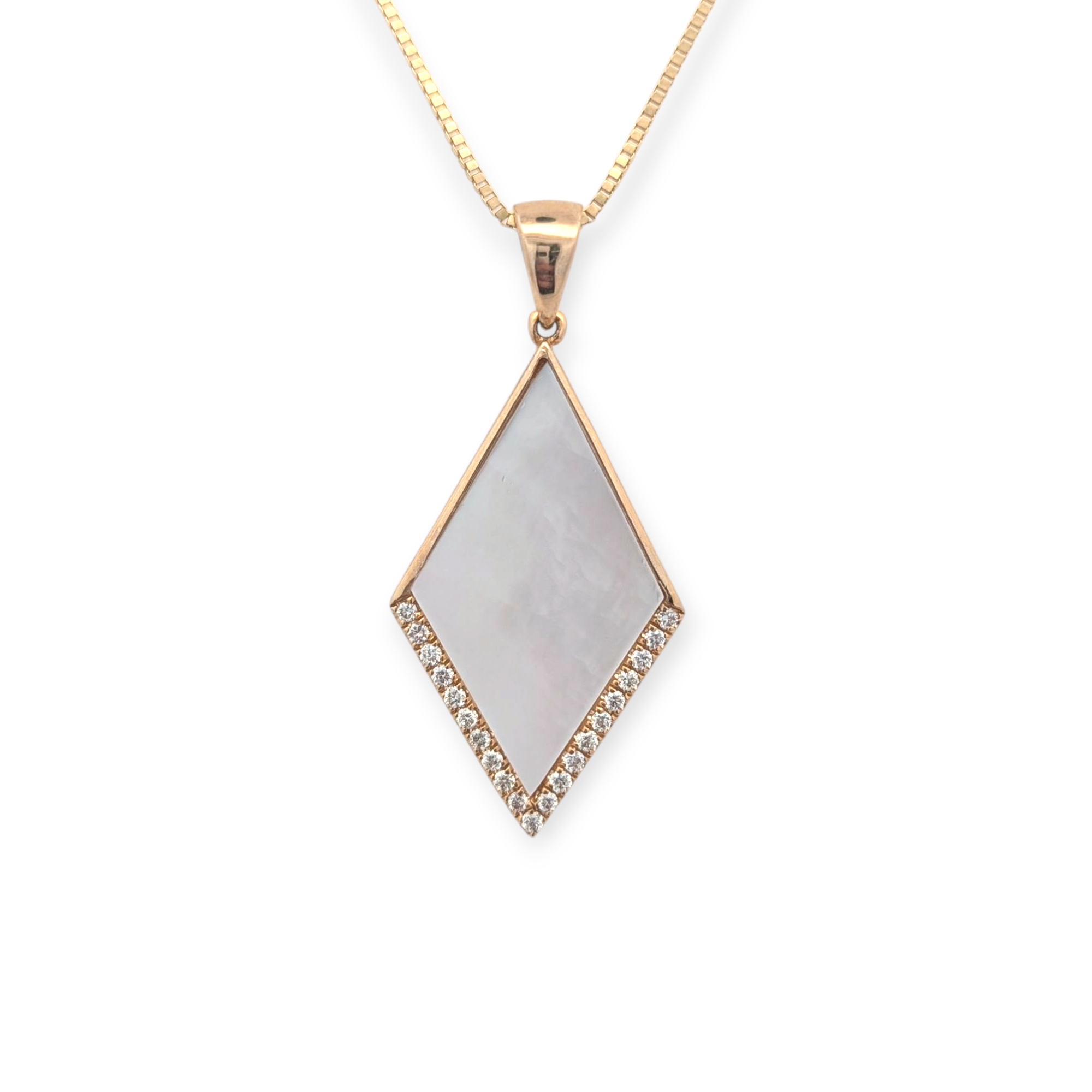 Mother of Pearl and Diamond Kite Pendant