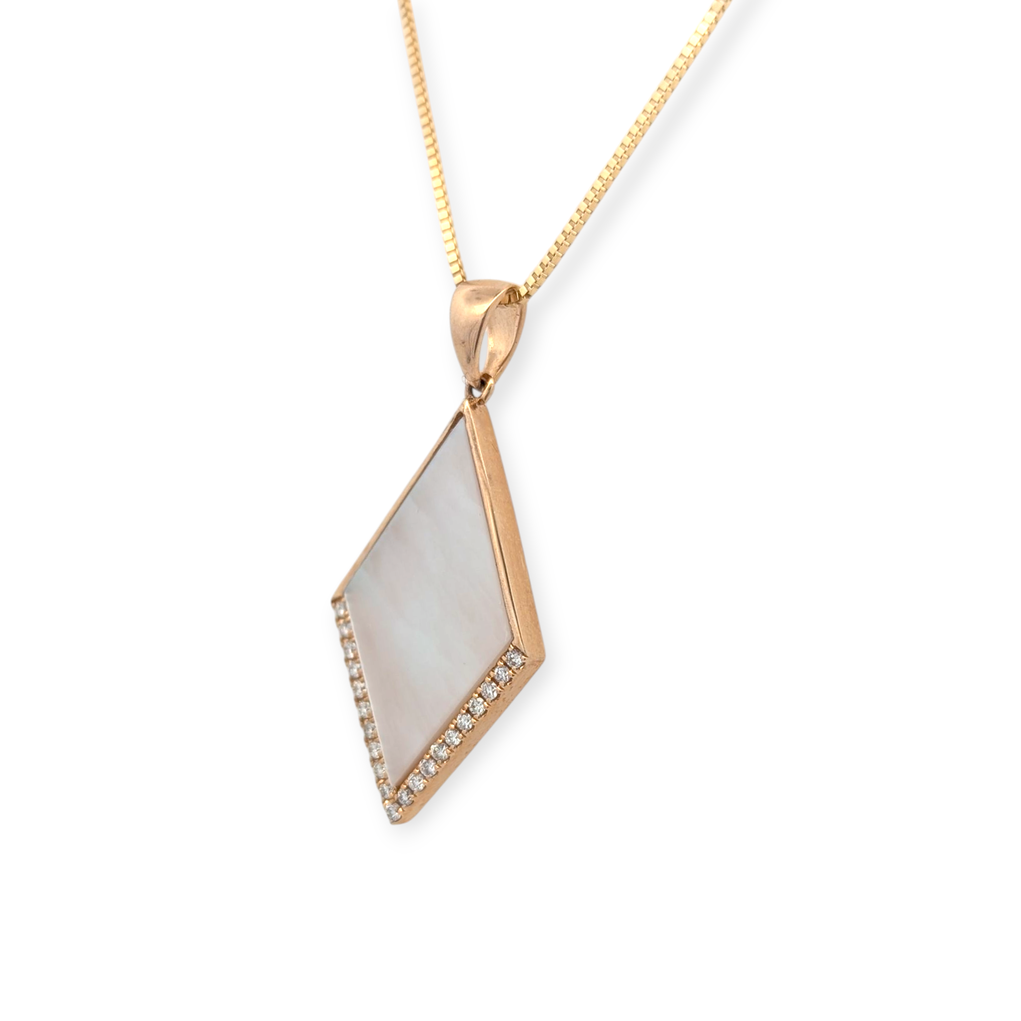 Mother of Pearl and Diamond Kite Pendant