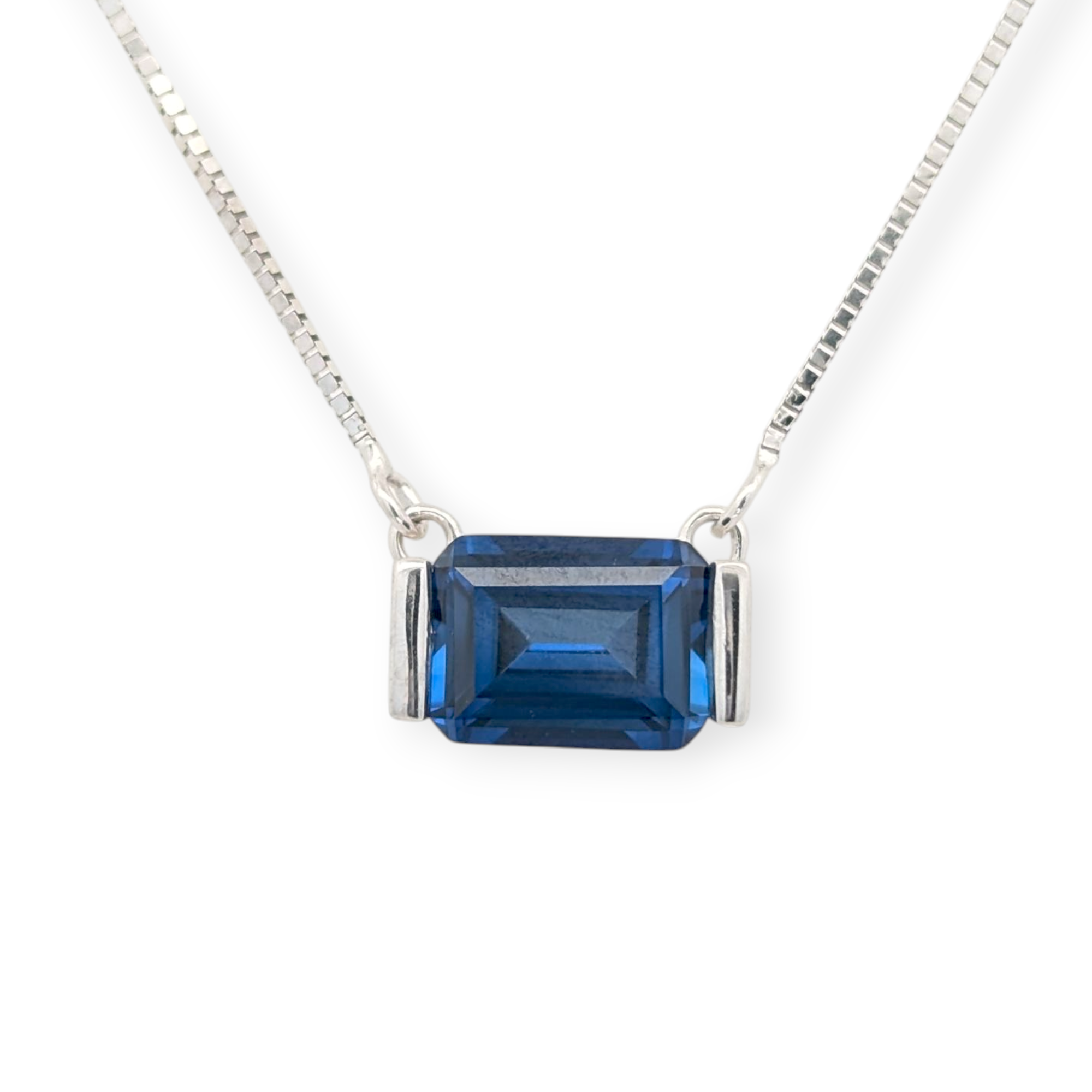 Esmeralda Emerald-Cut Gemstone Necklace in 14K Gold