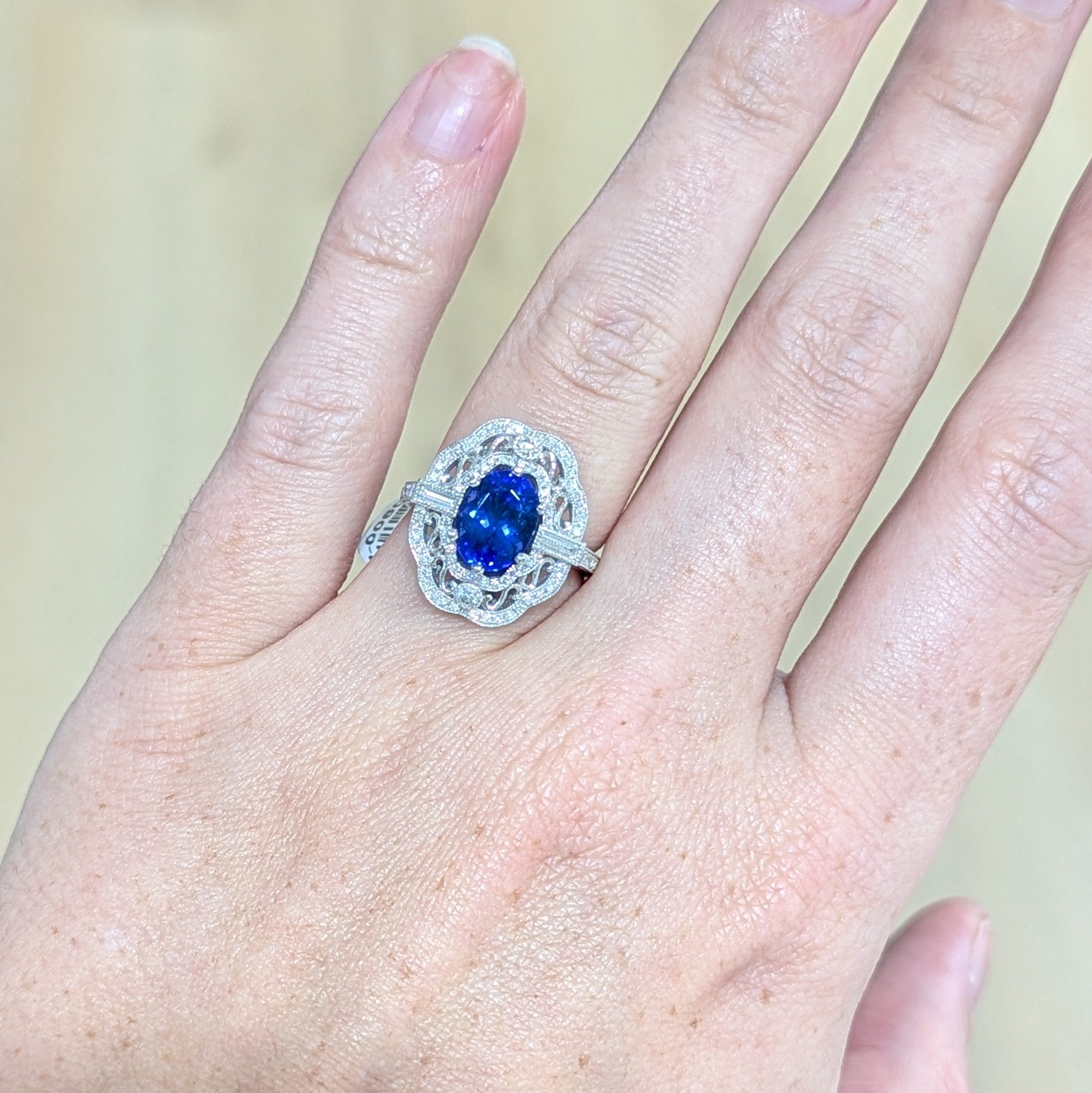 Imperia Tanzanite & Diamond Ring in 14k White Gold
