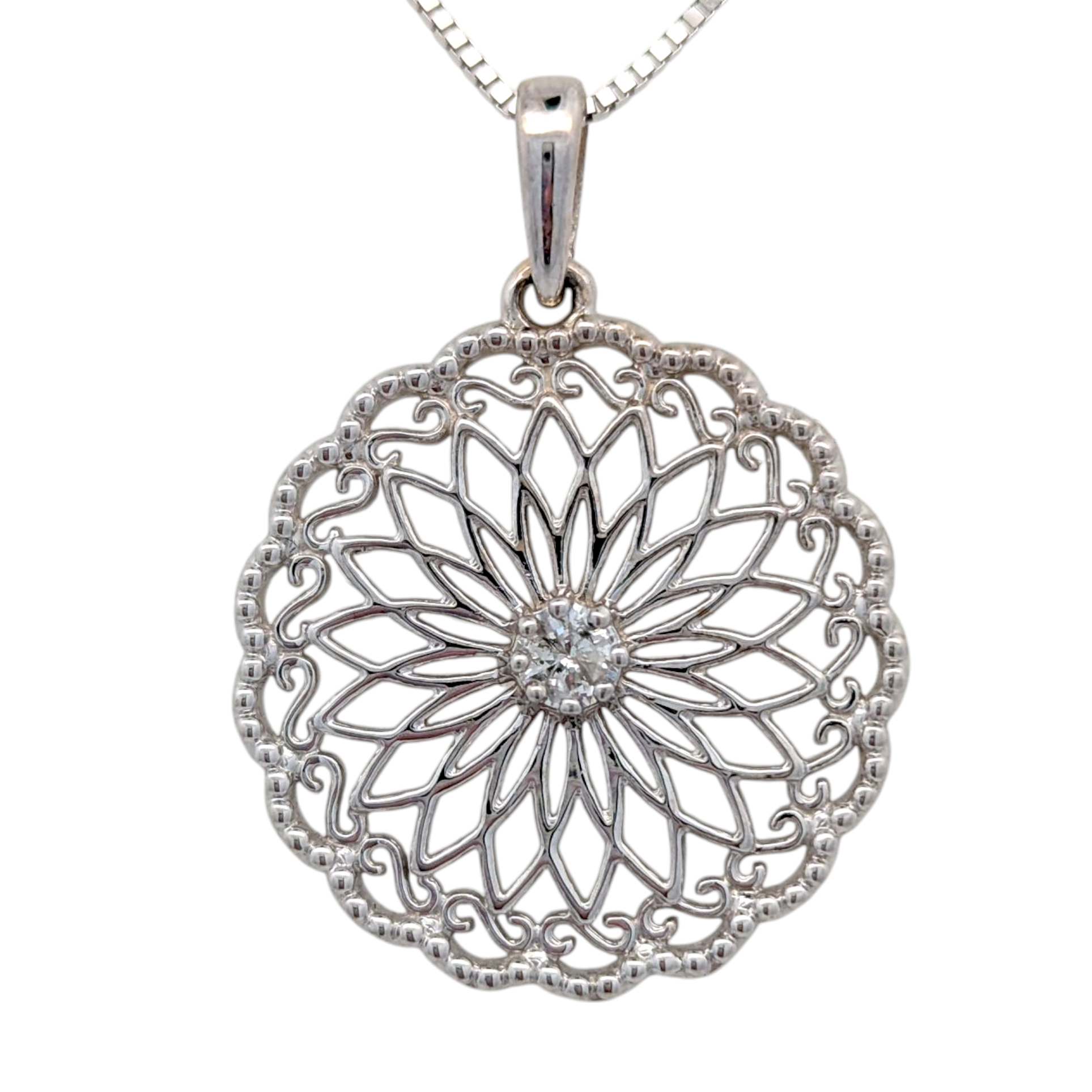 Sistina Diamond Disk Necklace in 14K Gold
