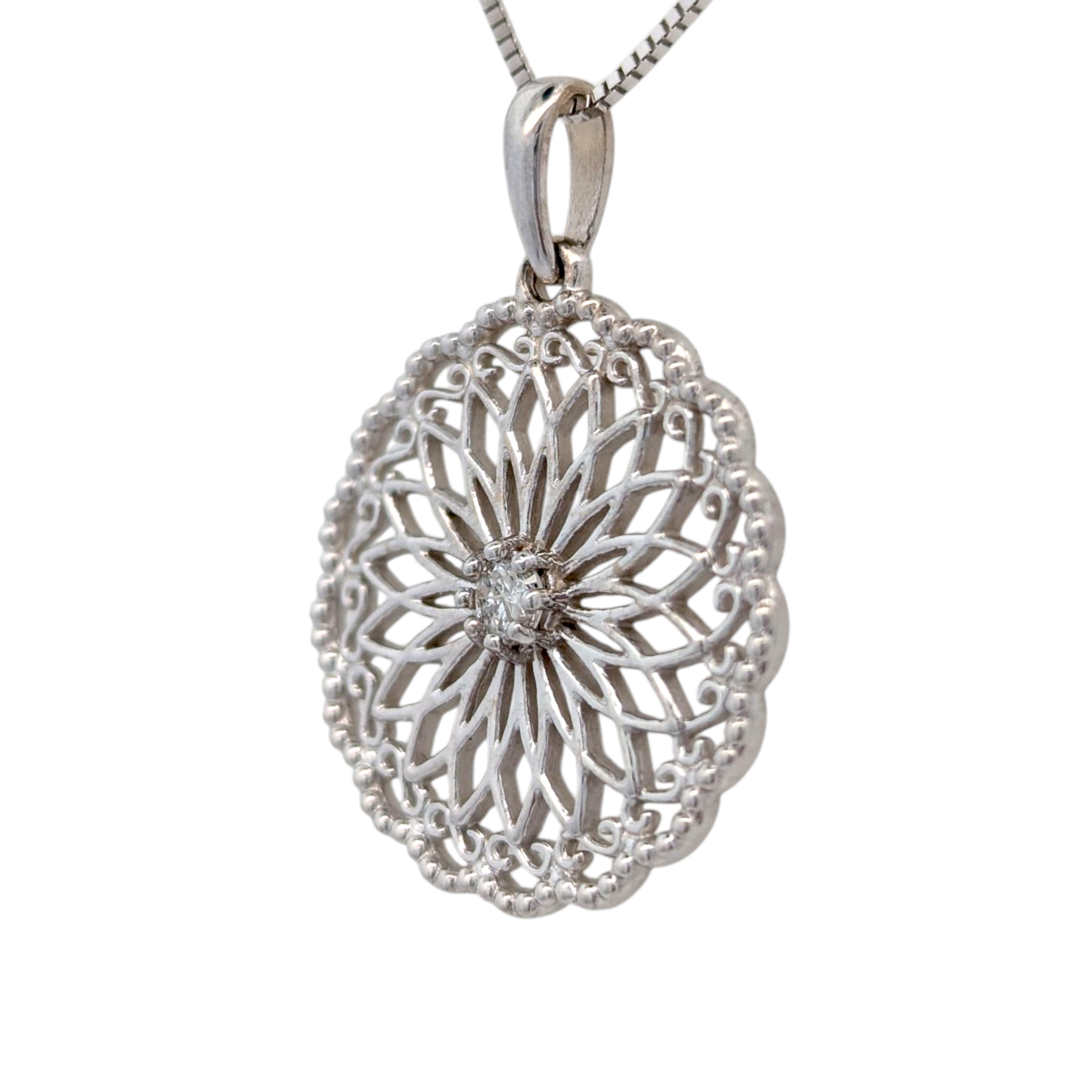 Sistina Diamond Disk Necklace in 14K Gold