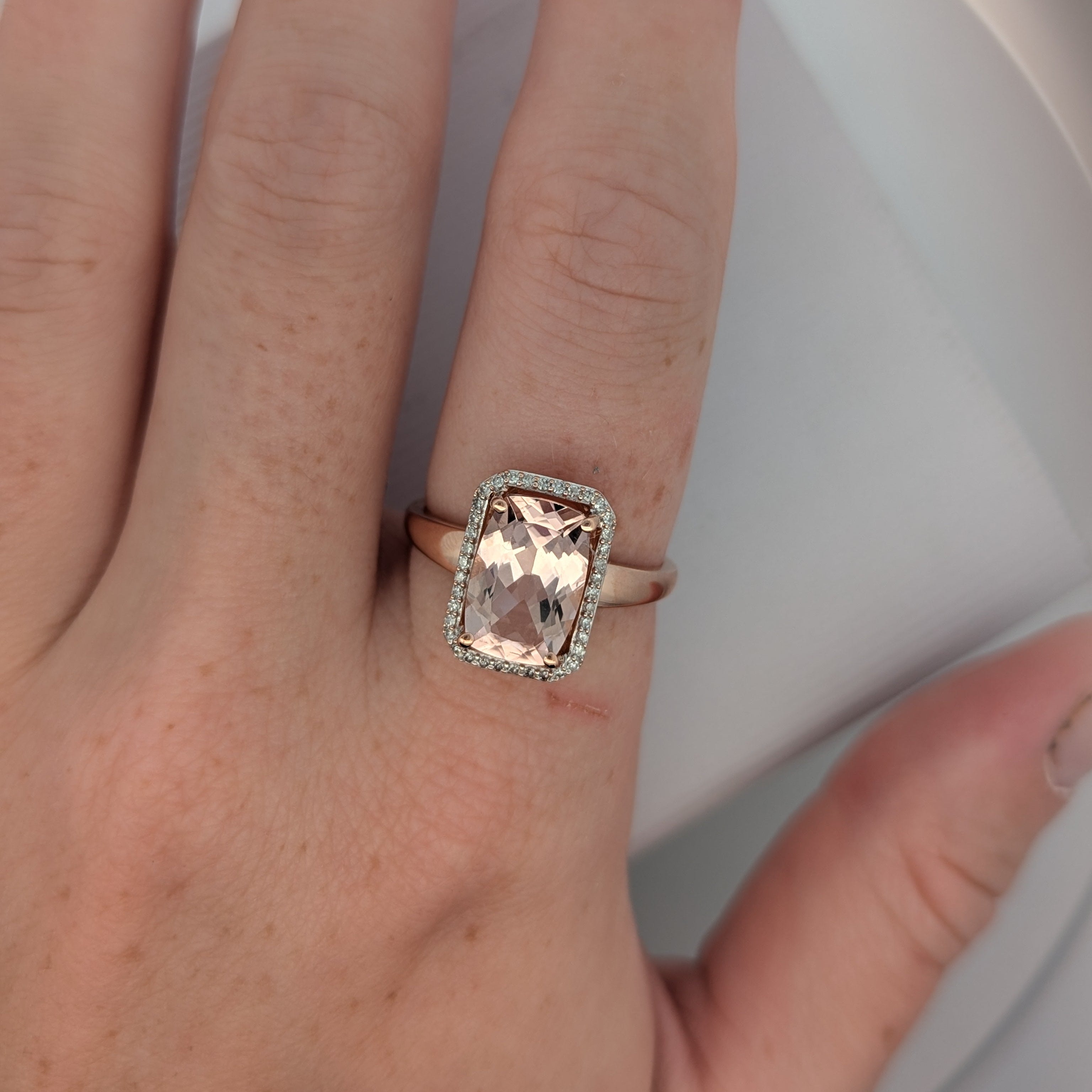 Vintage 14K Rose Gold and Morganite Ring