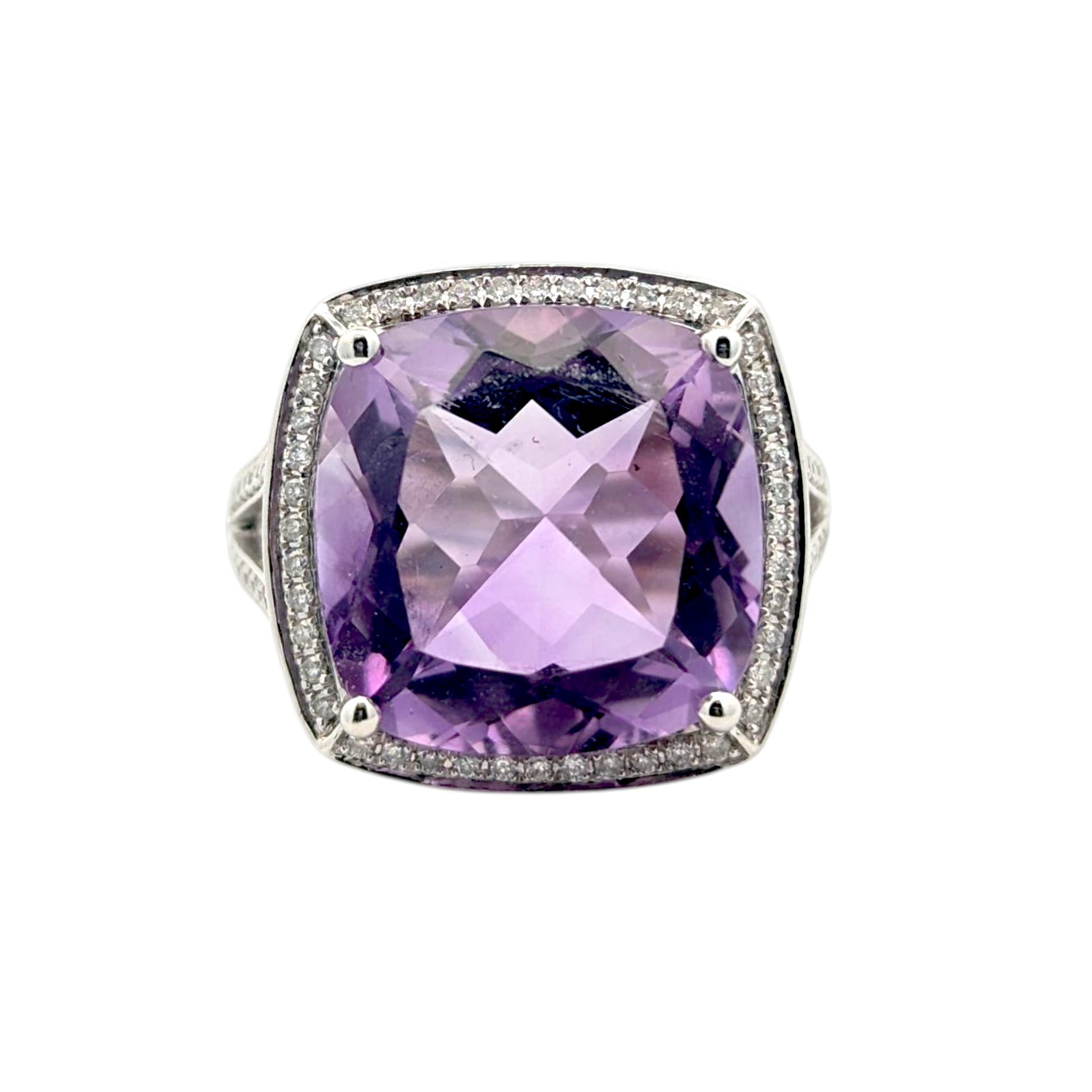 Vintage Amethyst and Diamond Cocktail Ring