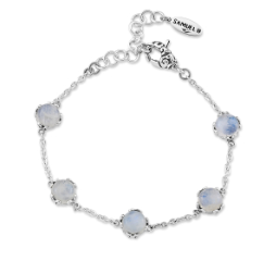 Sterling Silver Gemstone Station Bracelet
