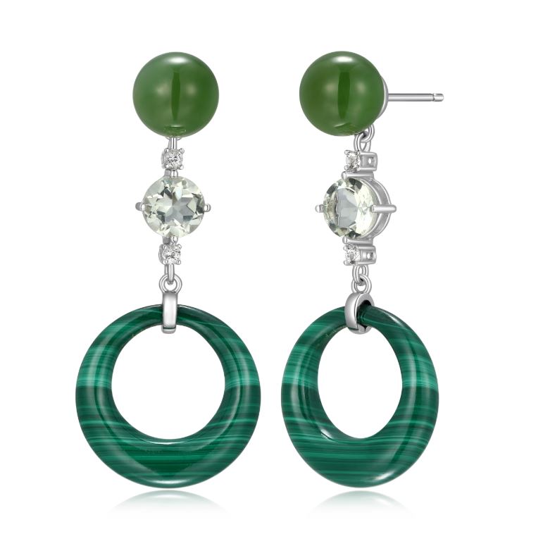 Sterling Silver Retro Dangle Earrings