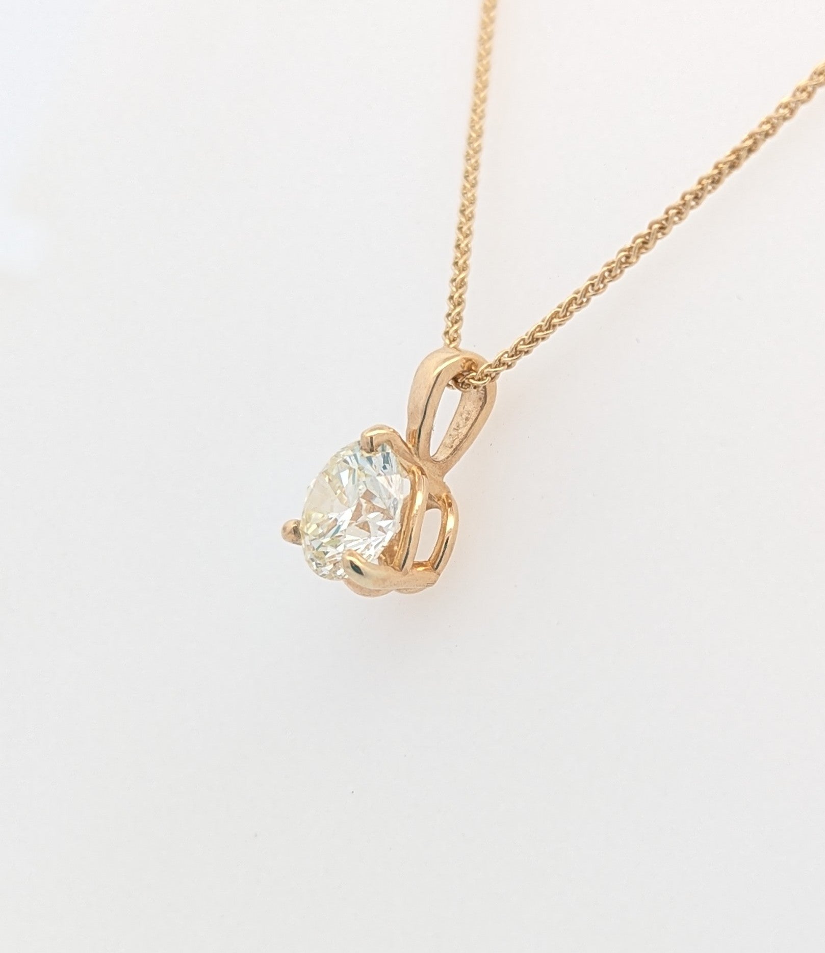 Solitaire Three Prong Diamond Pendant