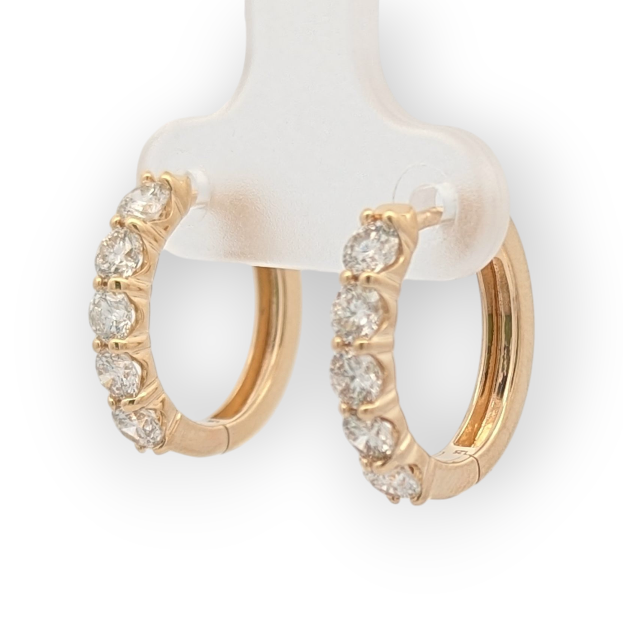 14K Yellow Gold Five-Stone Diamond Huggies