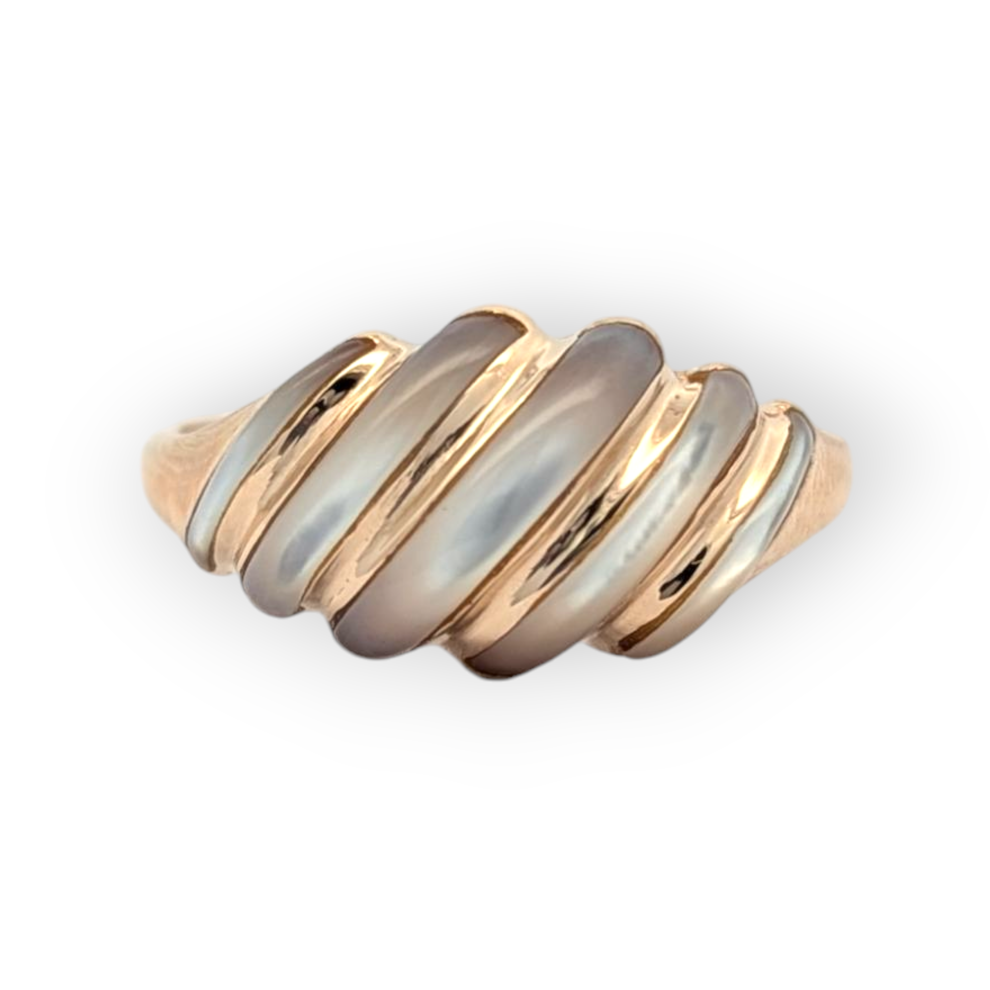 14K Yellow Gold Mother of Pearl Ring