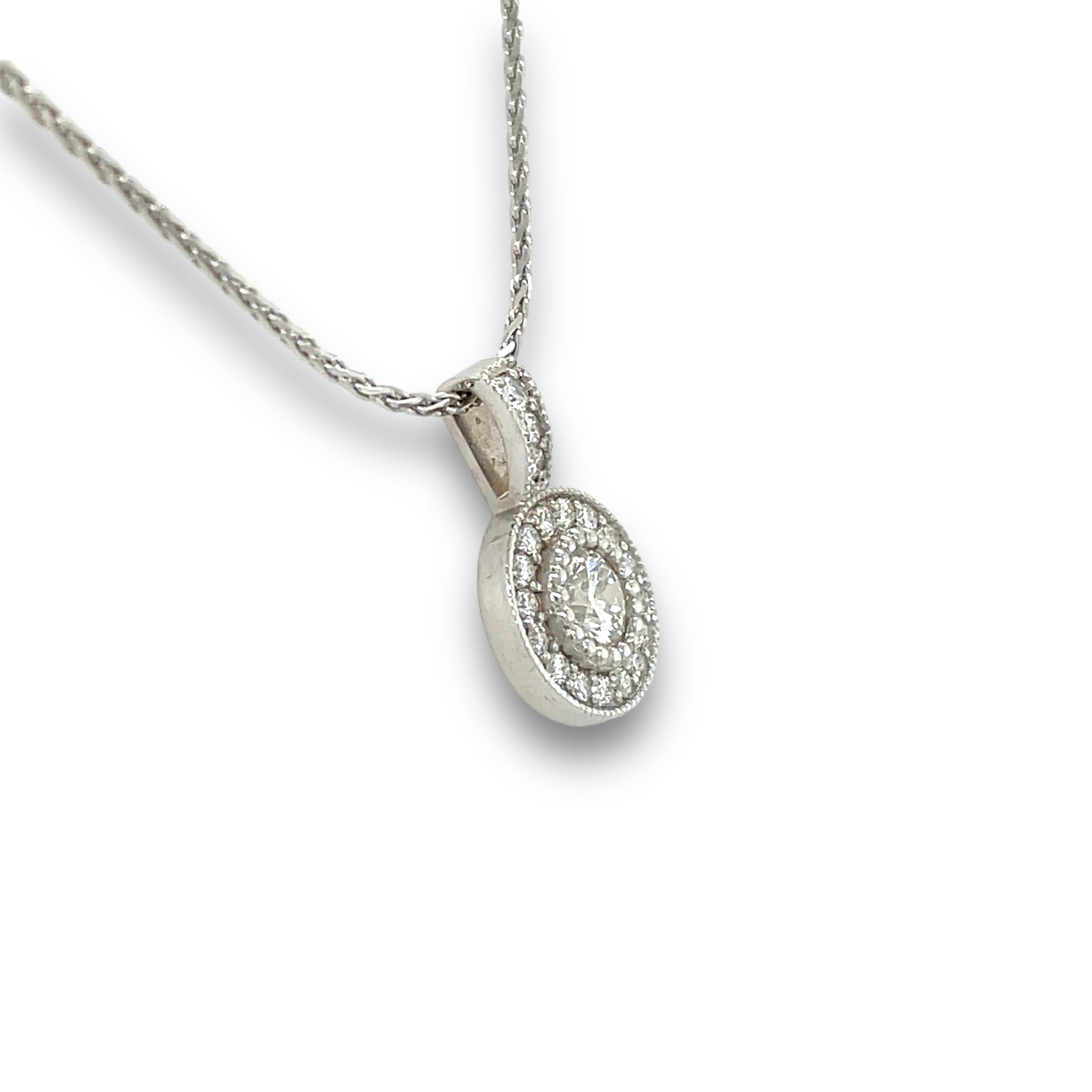 Belladonna Diamond Necklace in 14k White Gold