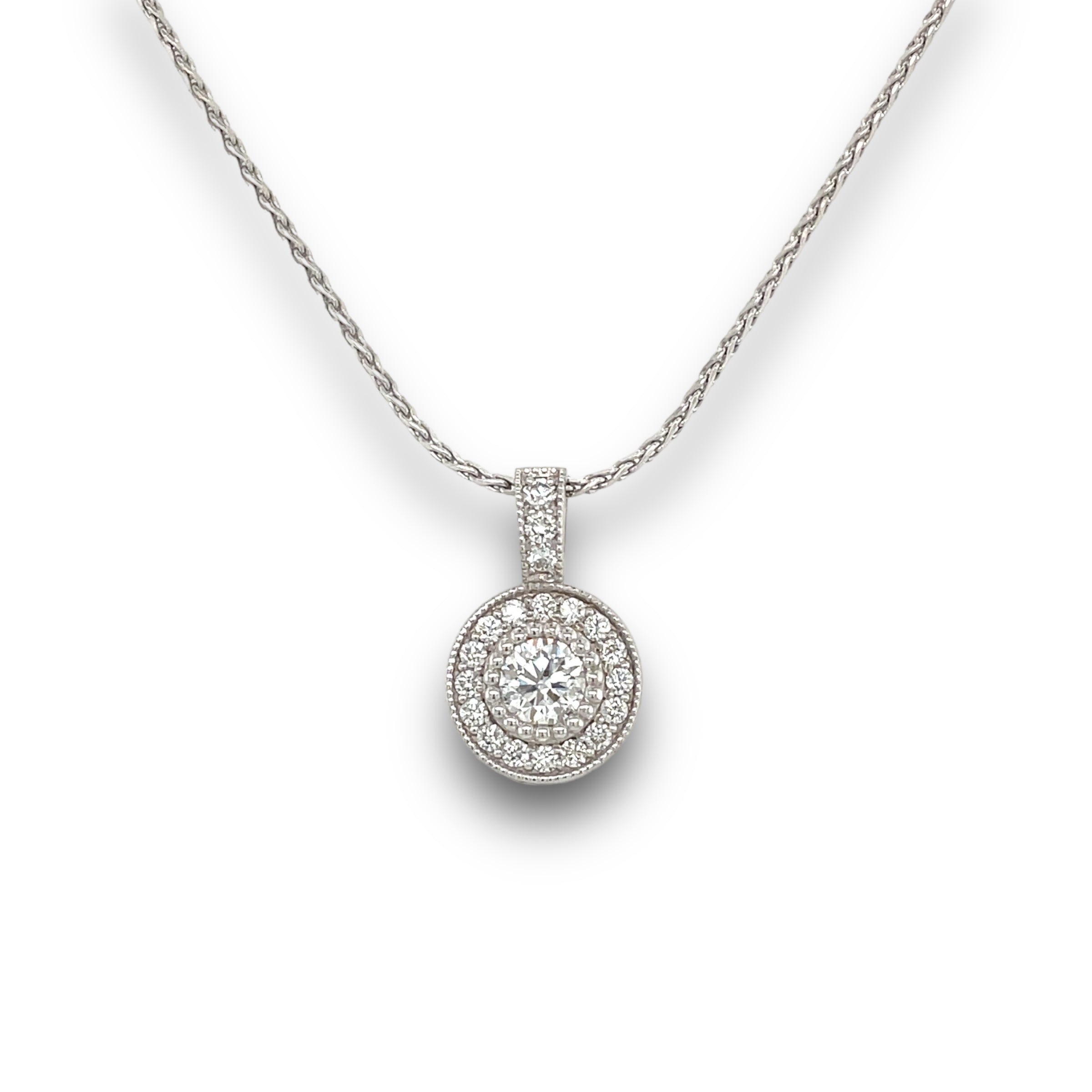 Belladonna Diamond Necklace in 14k White Gold