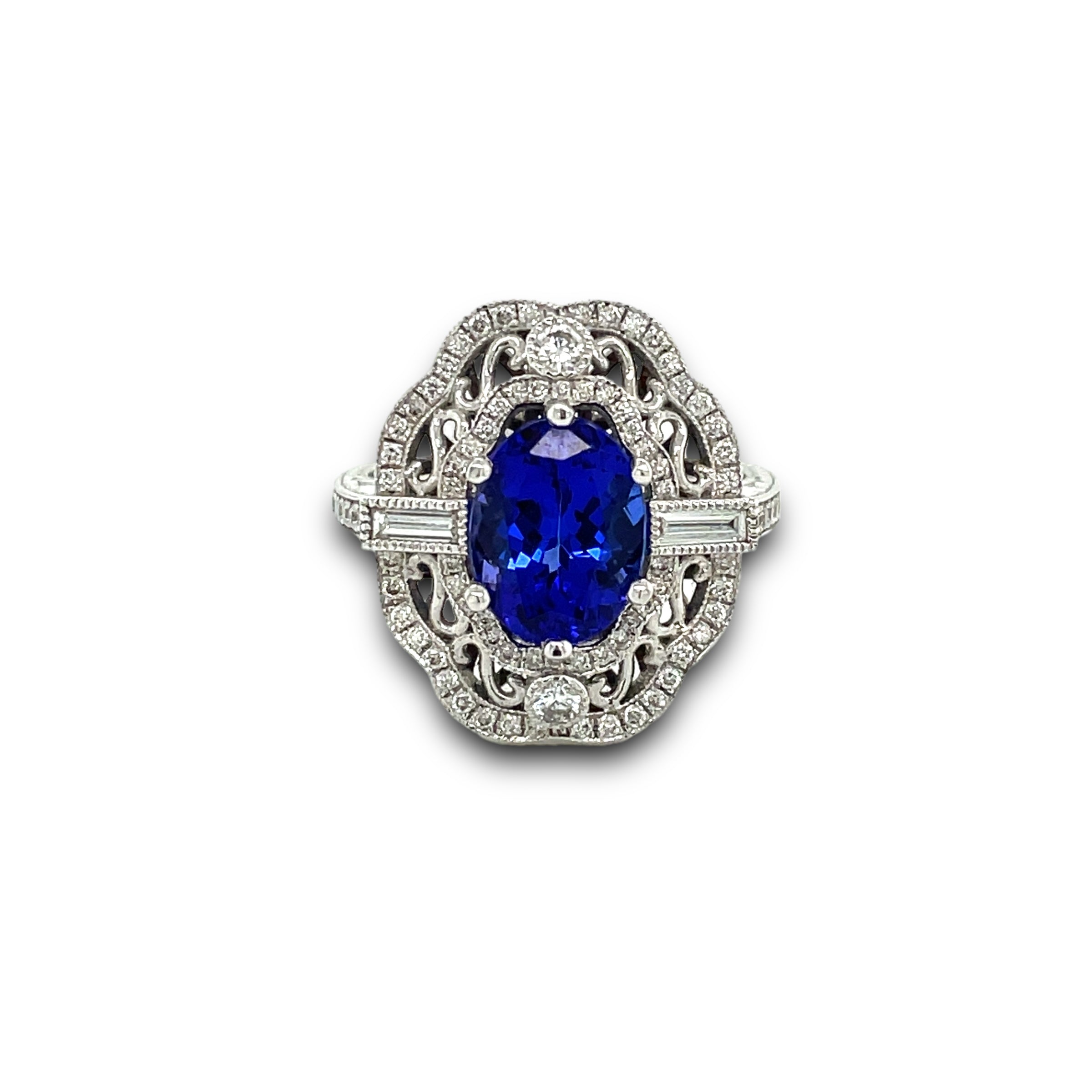 Imperia Tanzanite & Diamond Ring in 14k White Gold