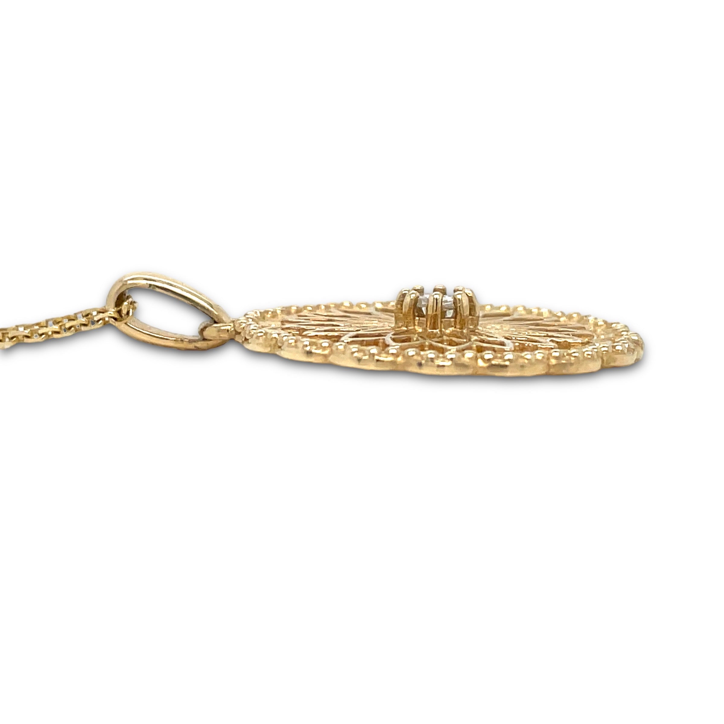 Sistina Diamond Disk Necklace in 14K Gold