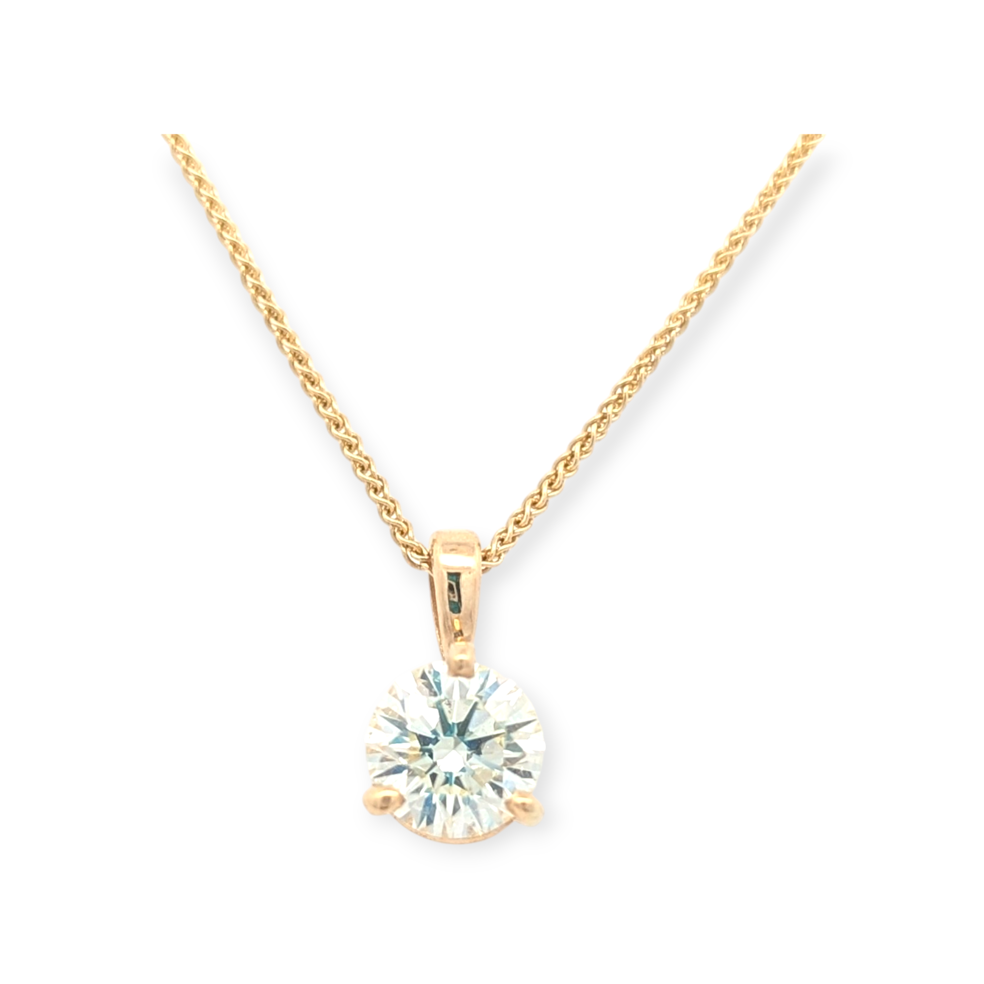 Solitaire Three Prong Diamond Pendant
