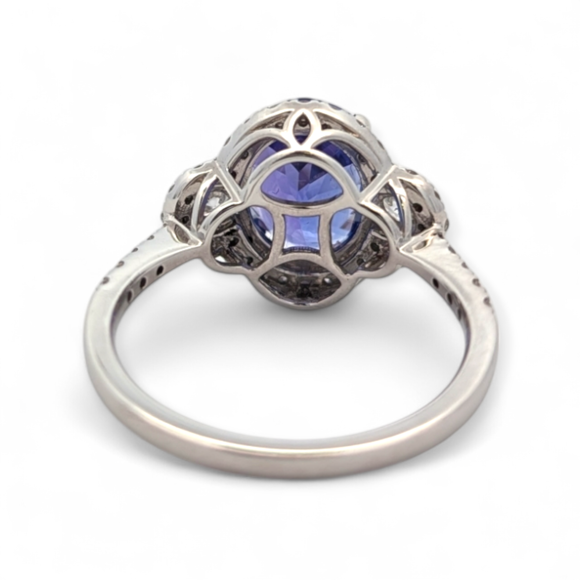 Tanzanite and Diamond Halo Ring