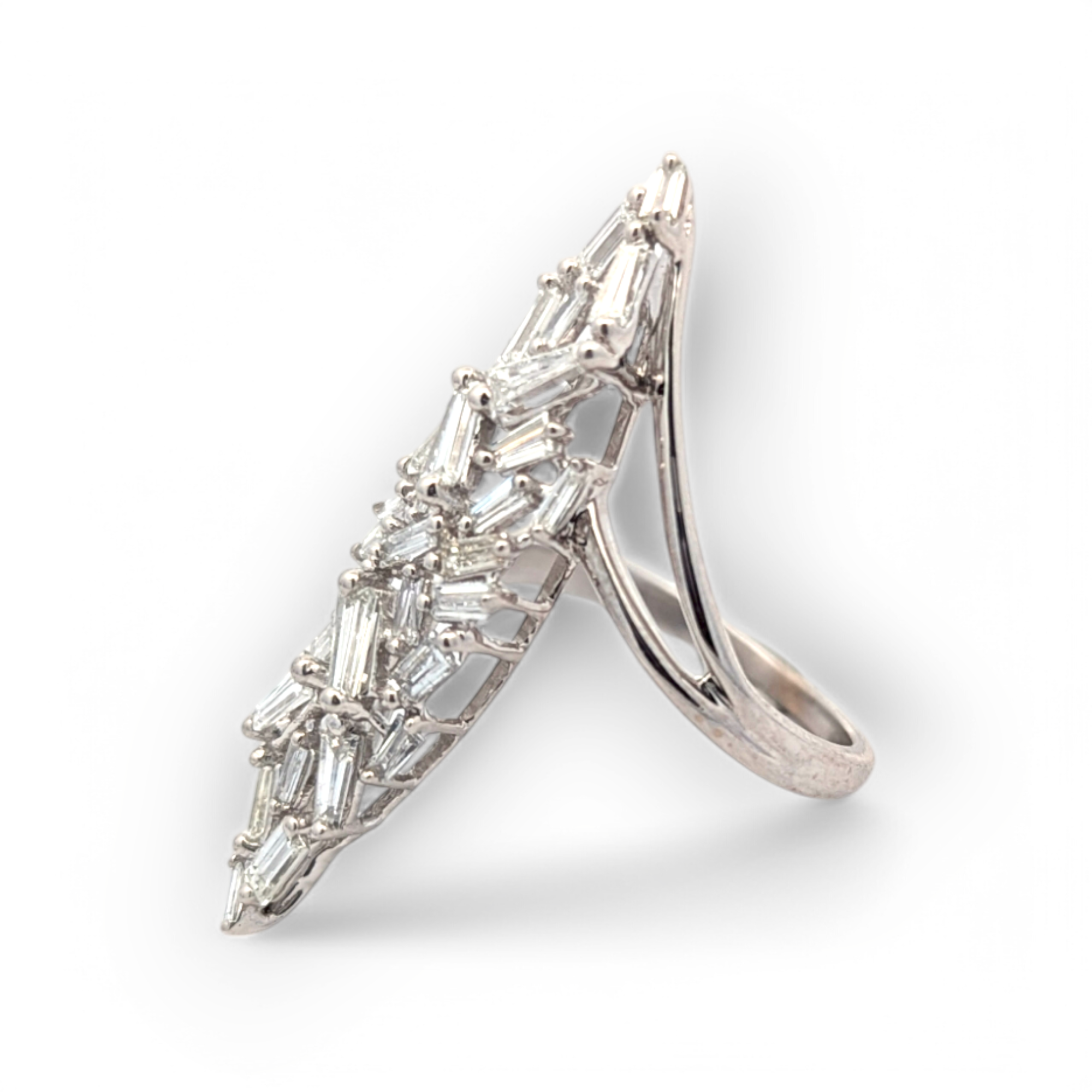 Vintage Baguette Diamond Cocktail Ring