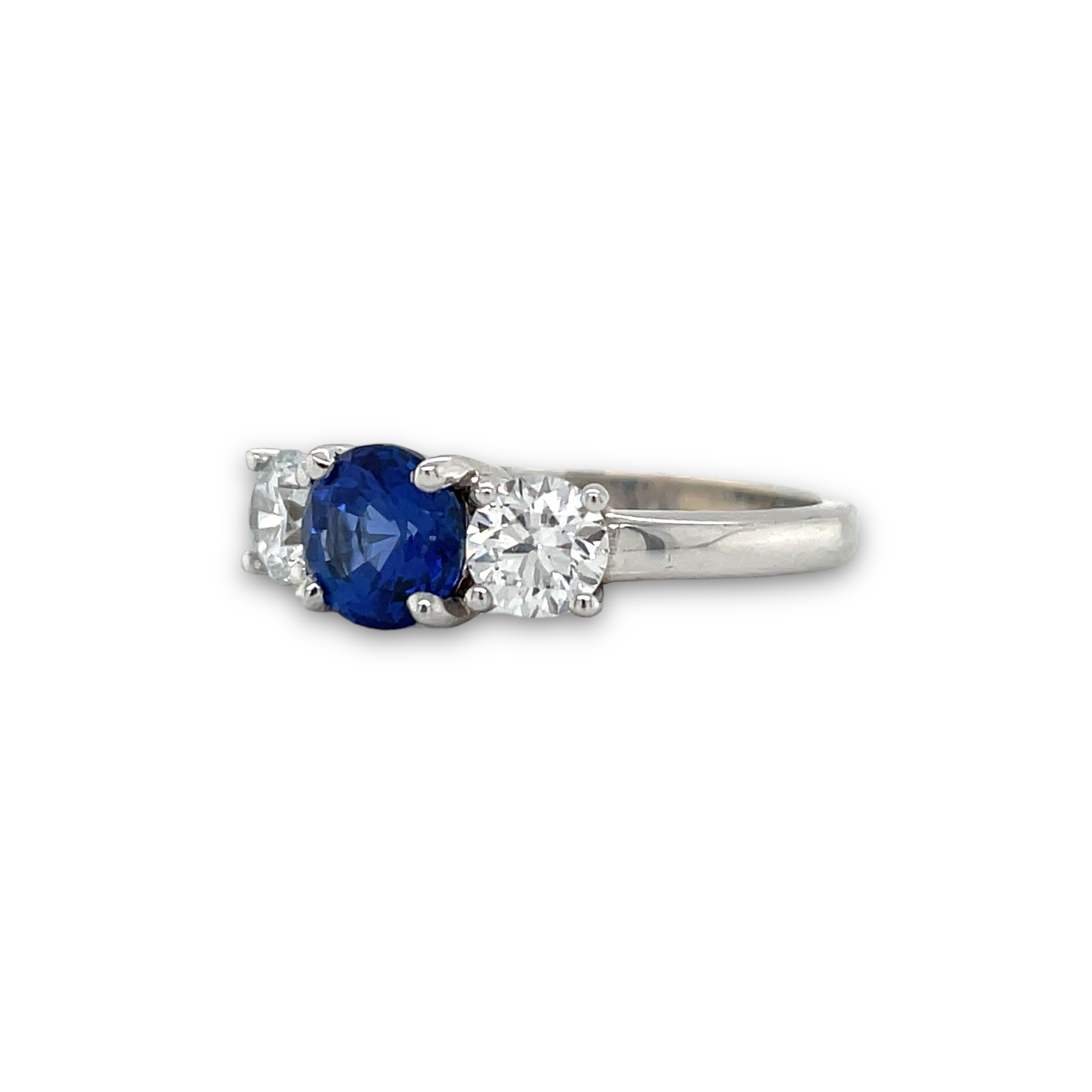 Lab Grown Gemstone & Diamond Three-Stone Ring
