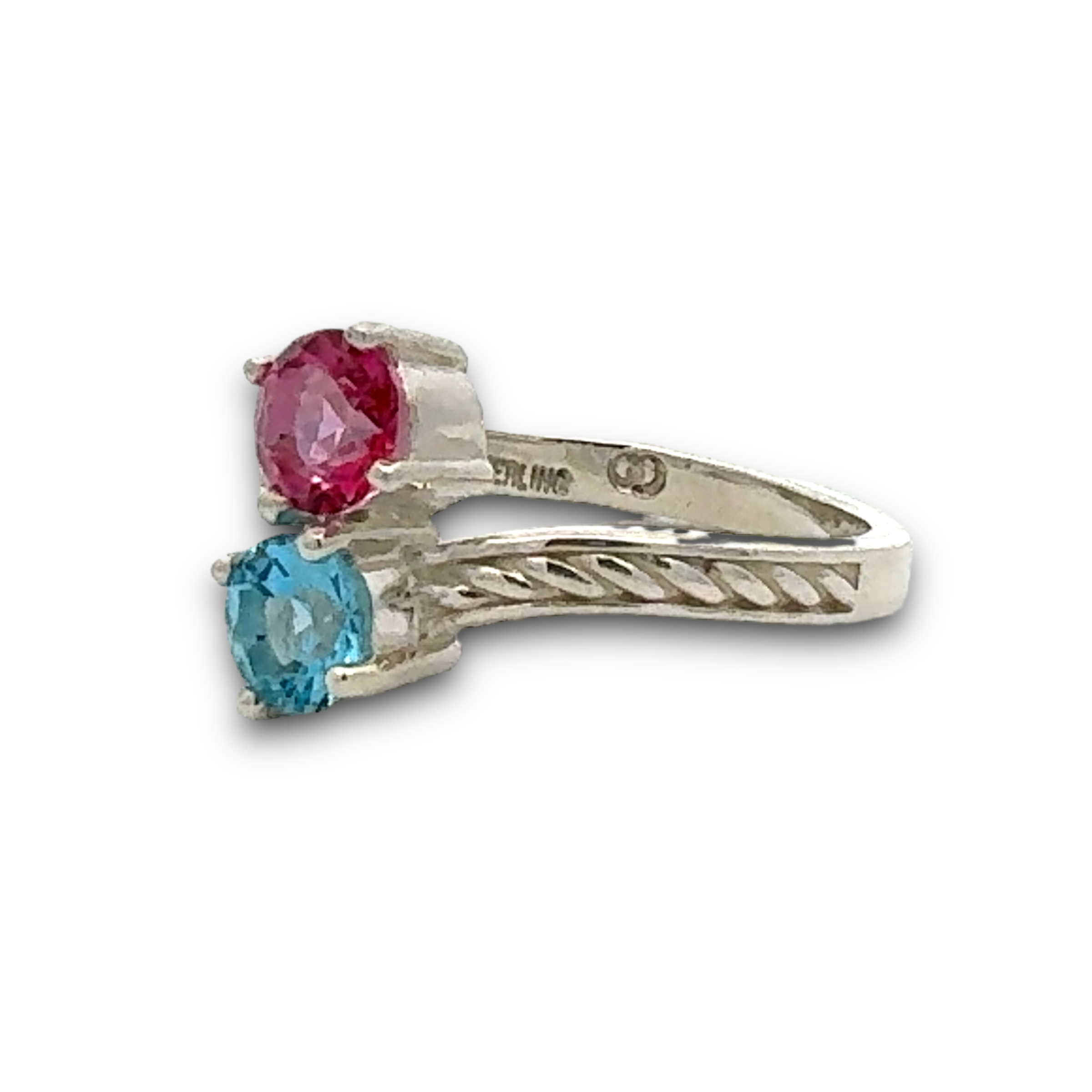 Azzurra & Rosa Ring Pink Tourmaline & Blue Topaz