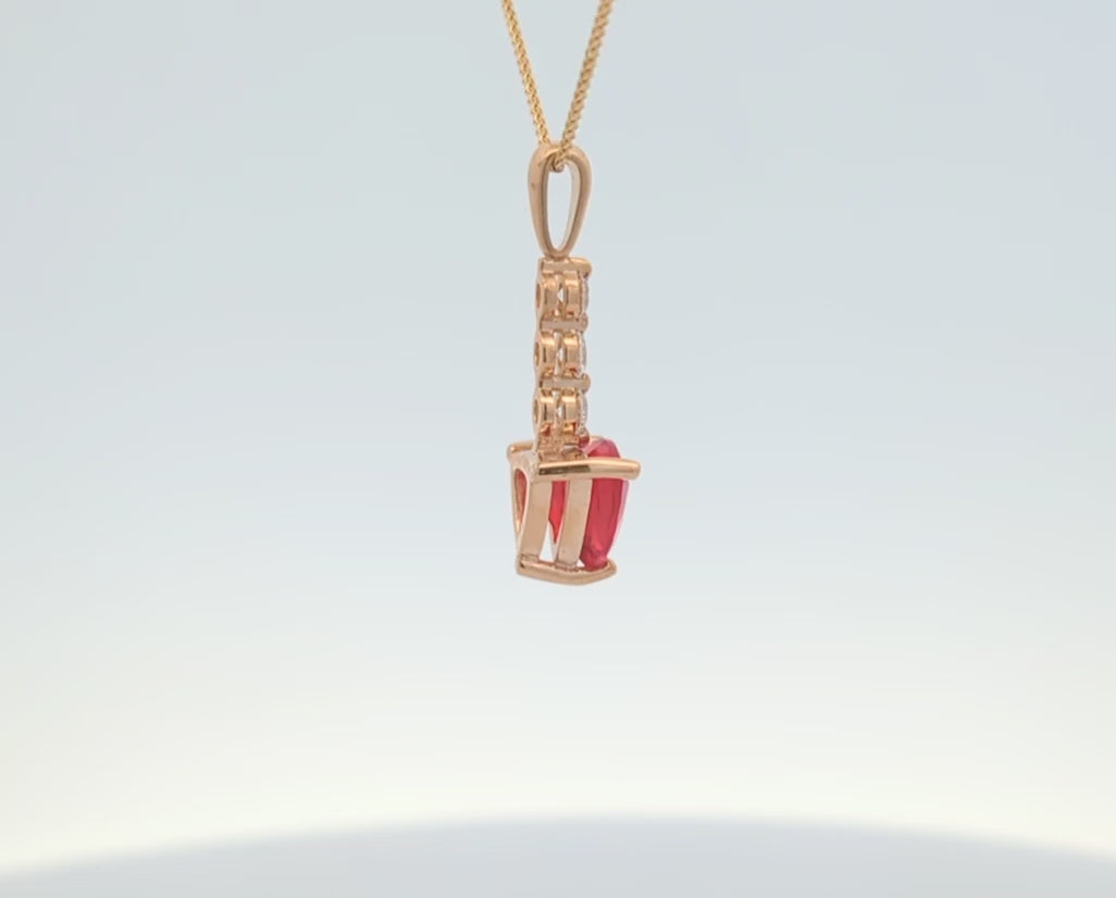 Trillion Cut Gemstone and Diamond Pendant