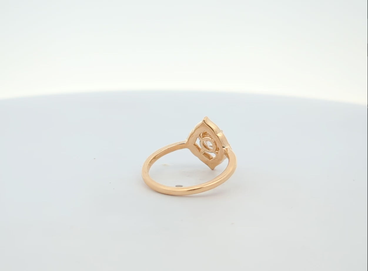 14K Yellow Gold Vintage Inspired Diamond Ring