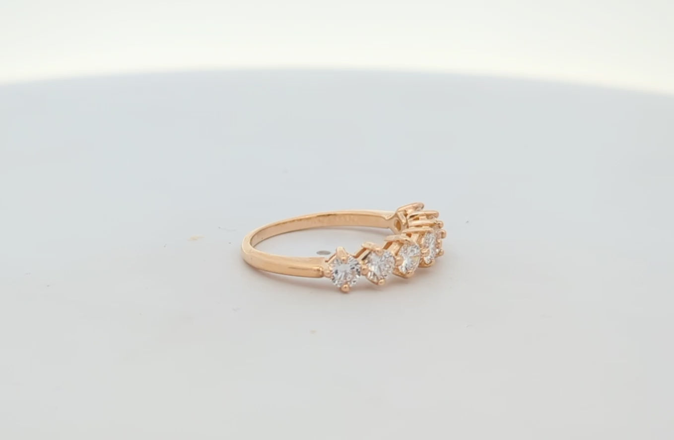 7 Stone Diamond Wedding Band in 14k Yellow Gold