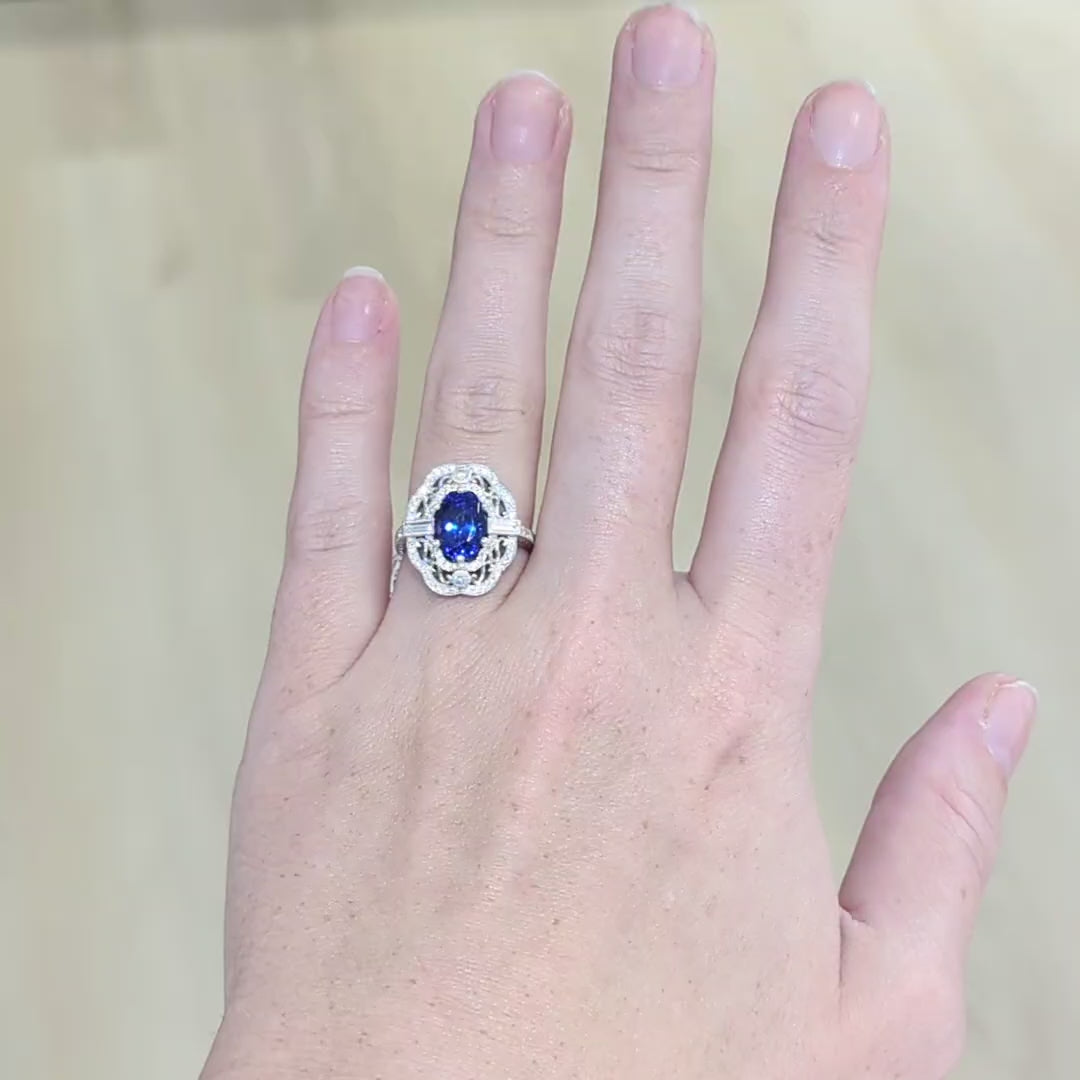 Imperia Tanzanite & Diamond Ring in 14k White Gold