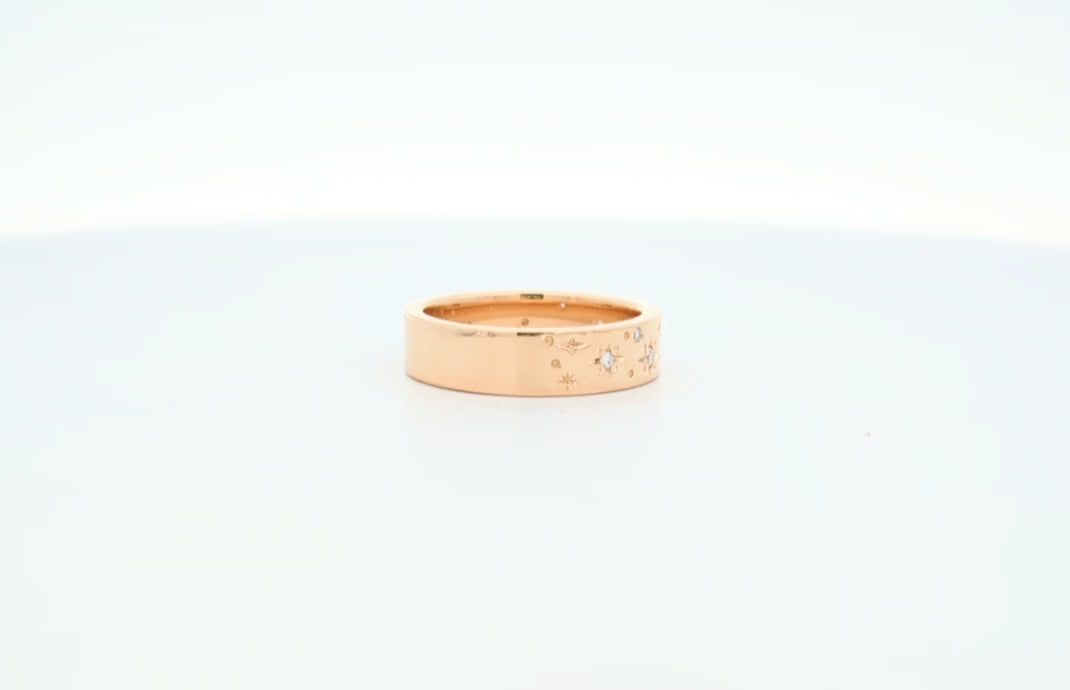 14K Yellow Gold Star-Set Band