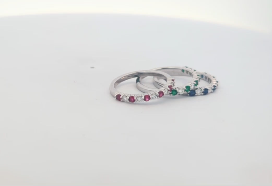 Natalia Stackable Diamond and Gemstone Band