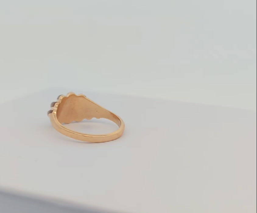 14K Yellow Gold Mother of Pearl Ring