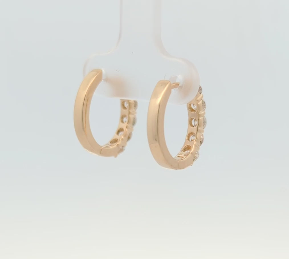 14K Yellow Gold Five-Stone Diamond Huggies