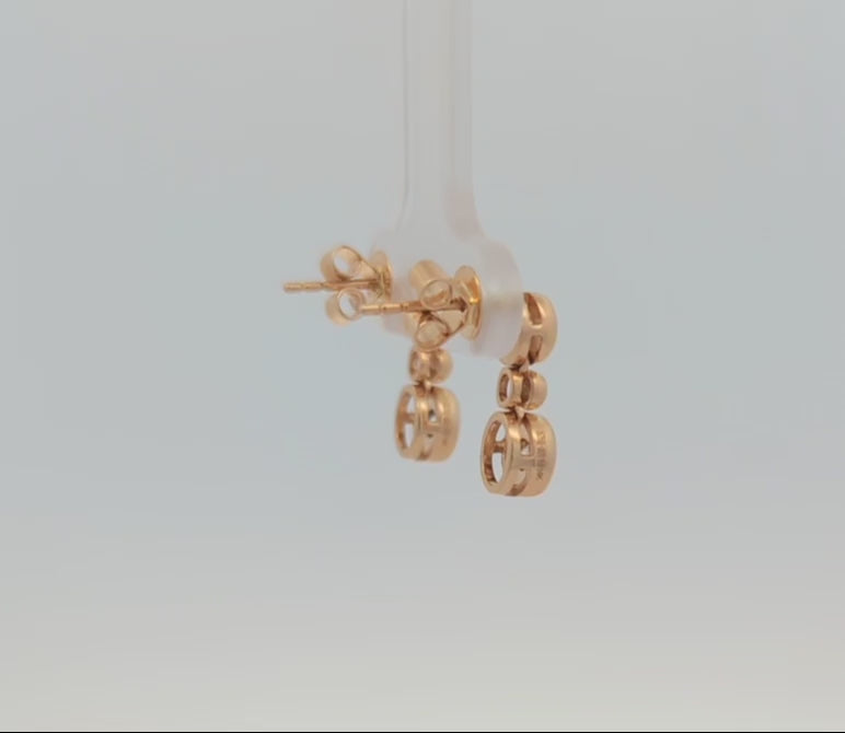 14K Yellow Gold Diamond Drop Earrings