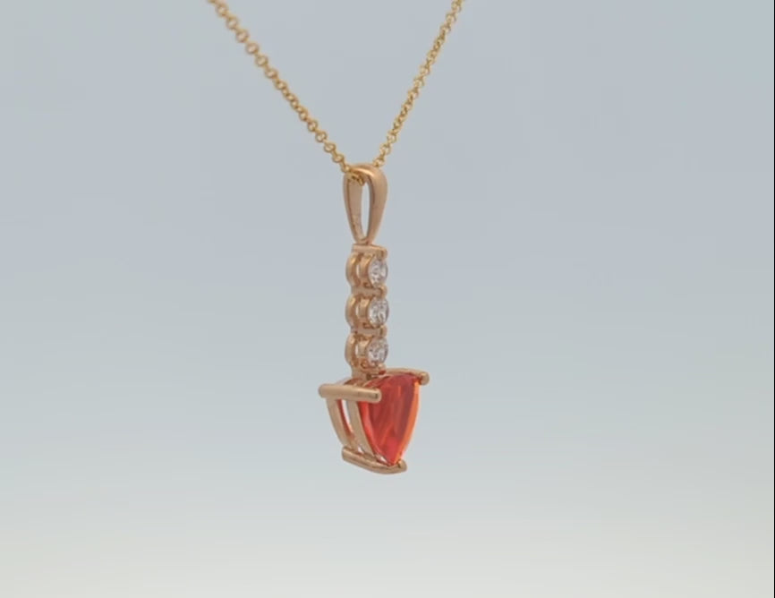 Trillion Cut Gemstone and Diamond Pendant