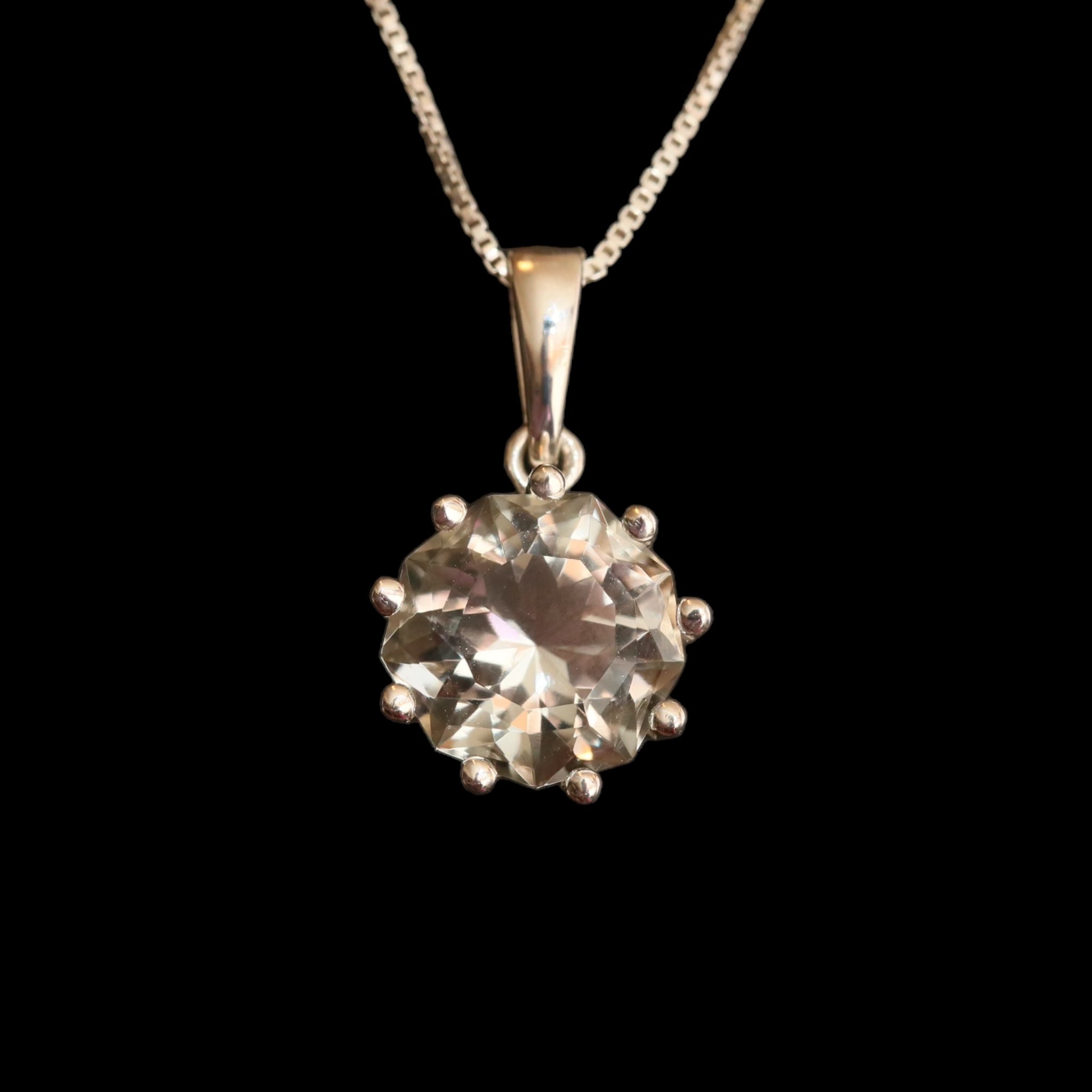 Tania Prasiolite Necklace in Sterling Silver