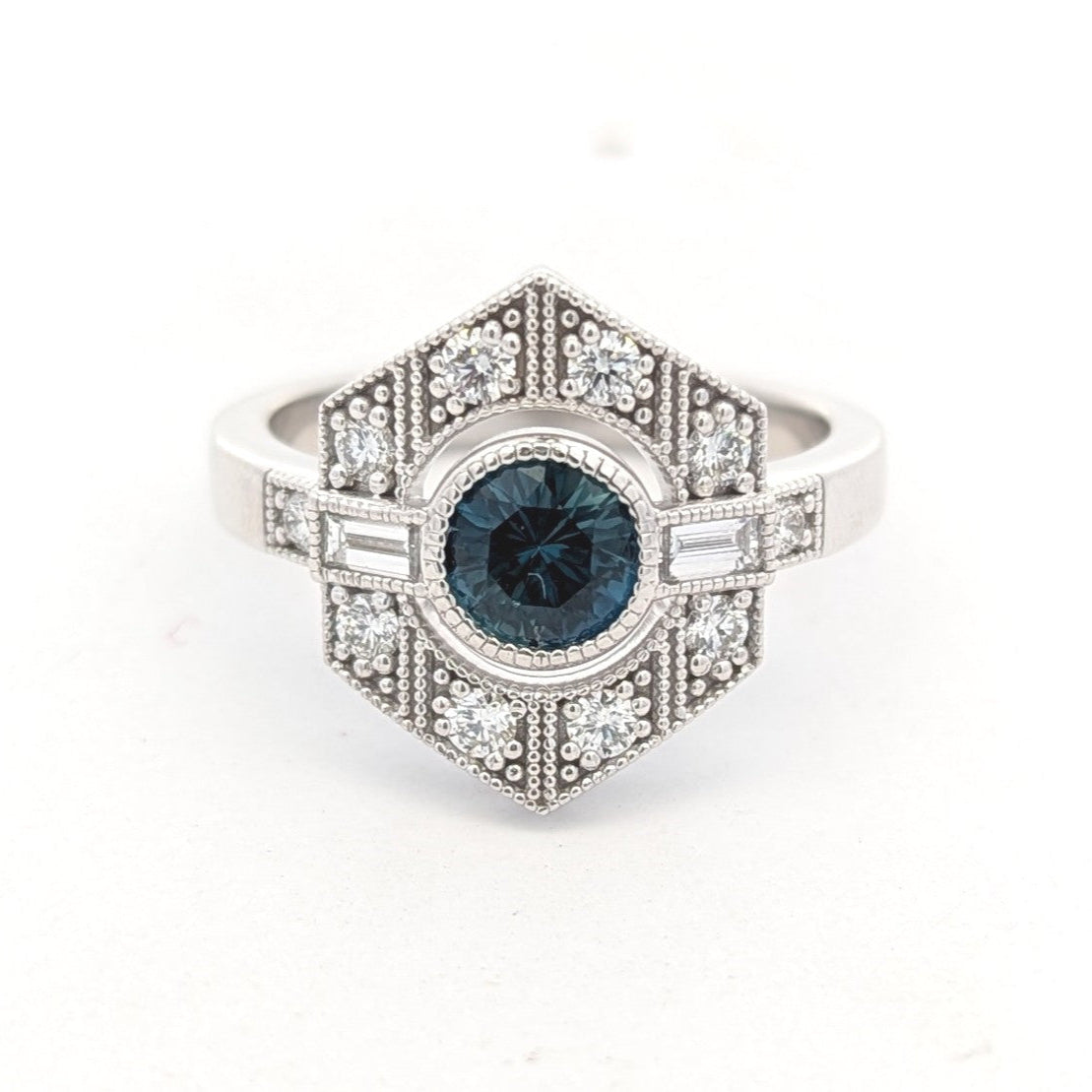 14K White Gold Ring with Untreated Australian Sapphire