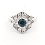 14K White Gold Ring with Untreated Australian Sapphire
