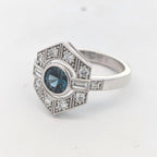 14K White Gold Ring with Untreated Australian Sapphire
