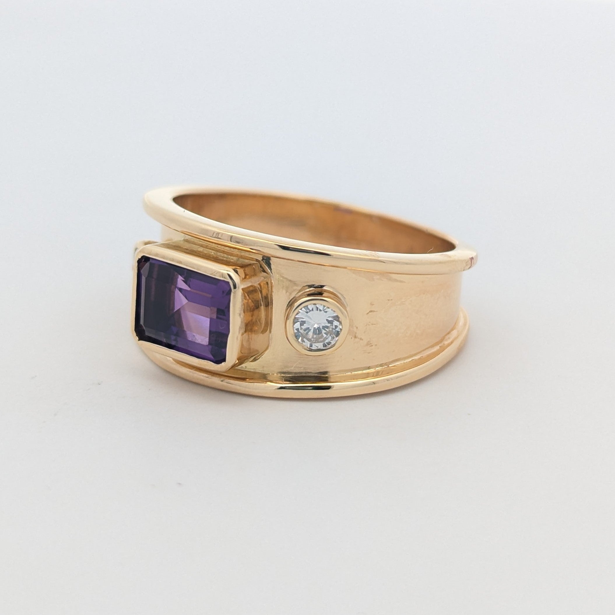 Vintage Amethyst and Diamond Band