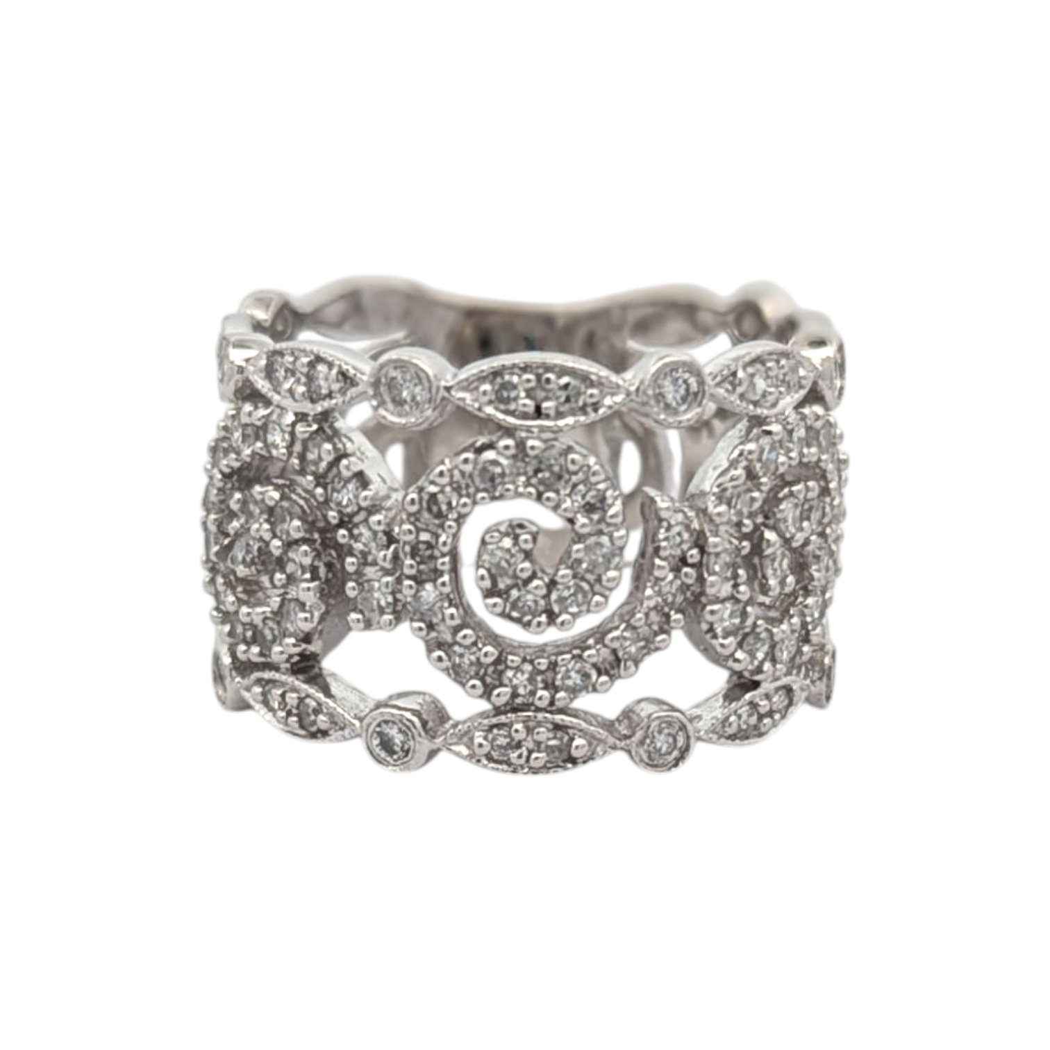 Vintage 14K White Gold Cigar Band