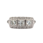 Vintage 14K White Gold and Old Mine Cut Diamond Band