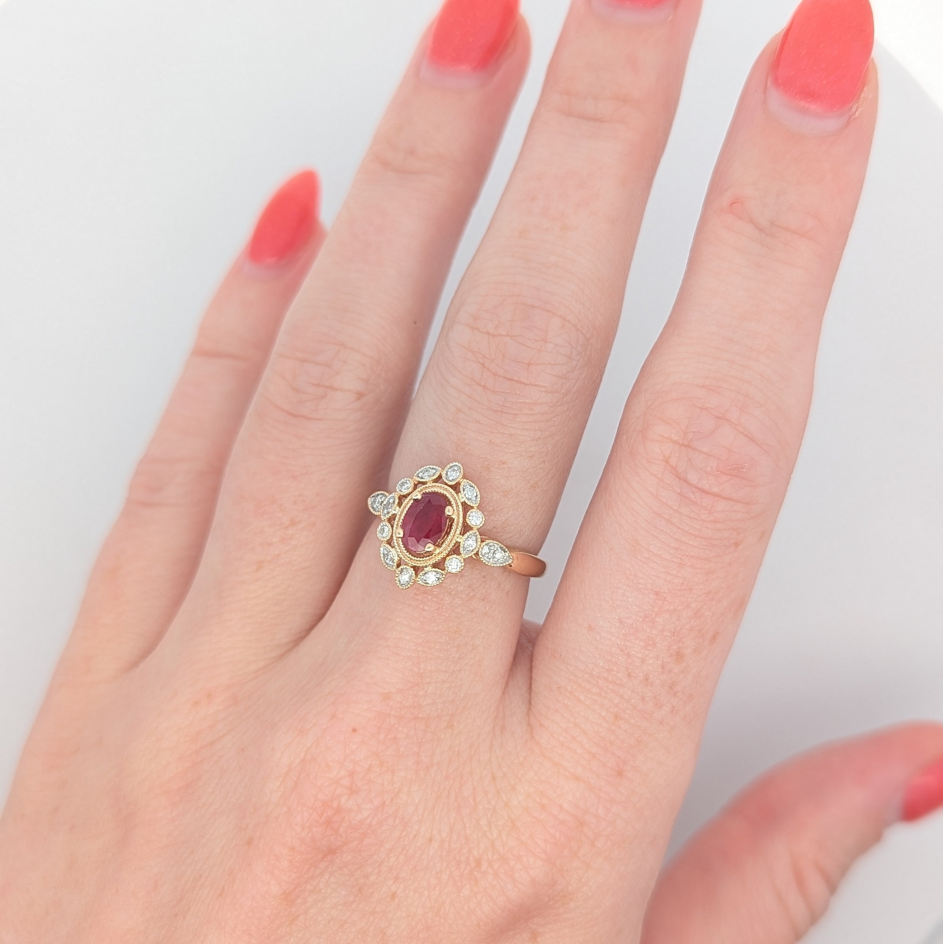 Yellow Gold Ruby and Diamond Ring