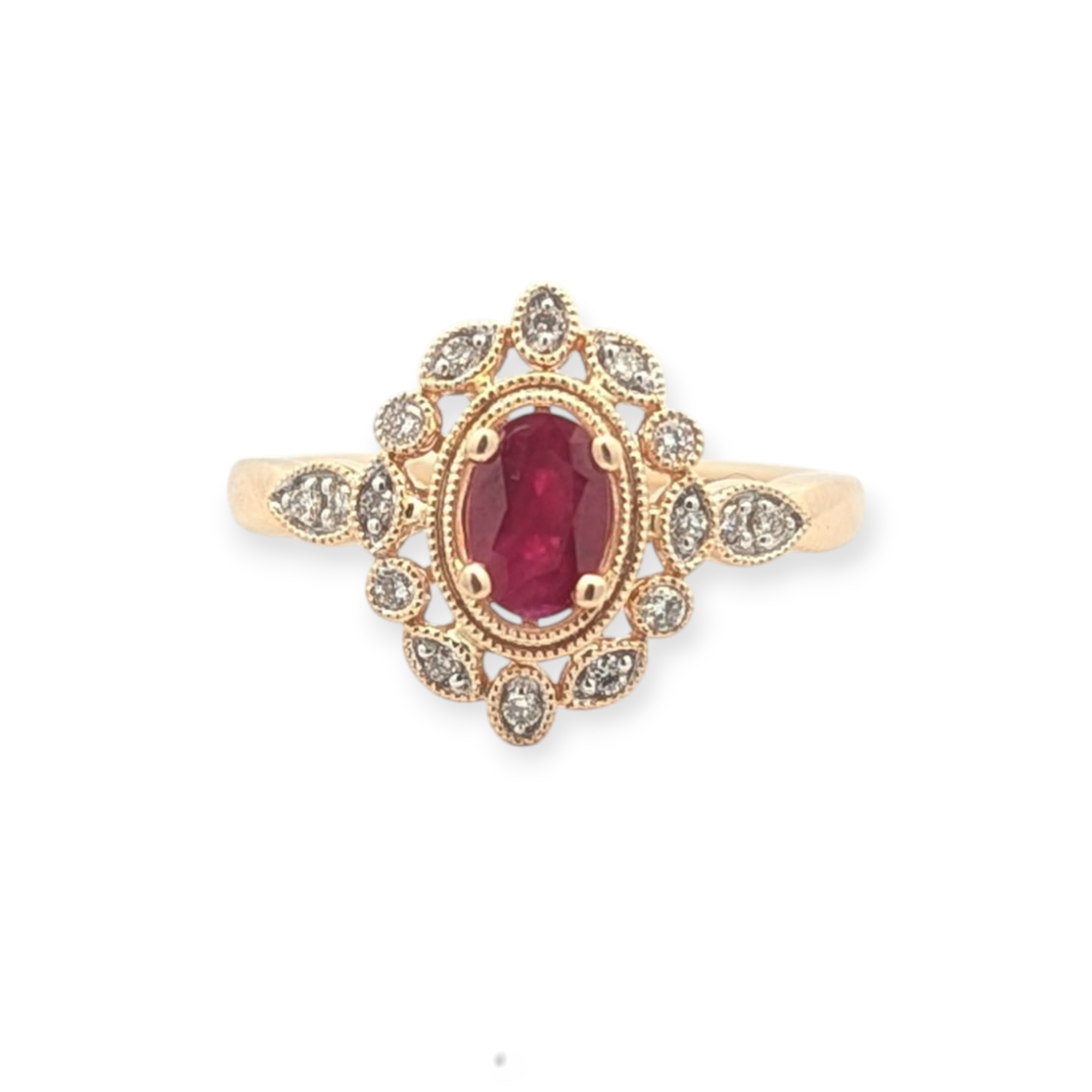 Yellow Gold Ruby and Diamond Ring