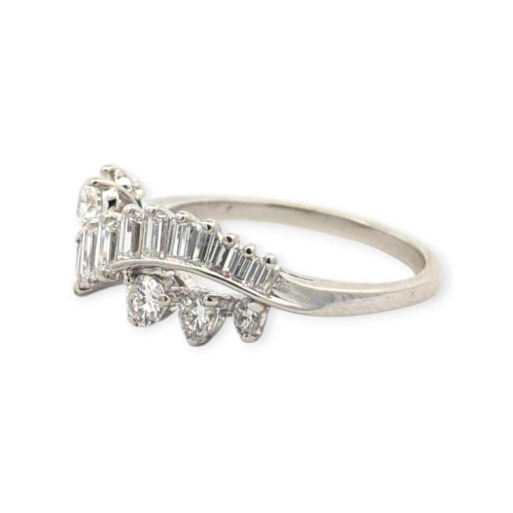Vintage White Gold and Diamond Twist Band