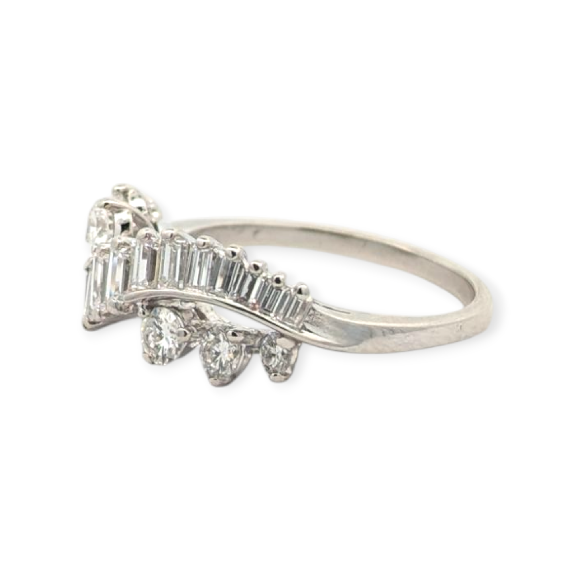 Vintage White Gold and Diamond Twist Band