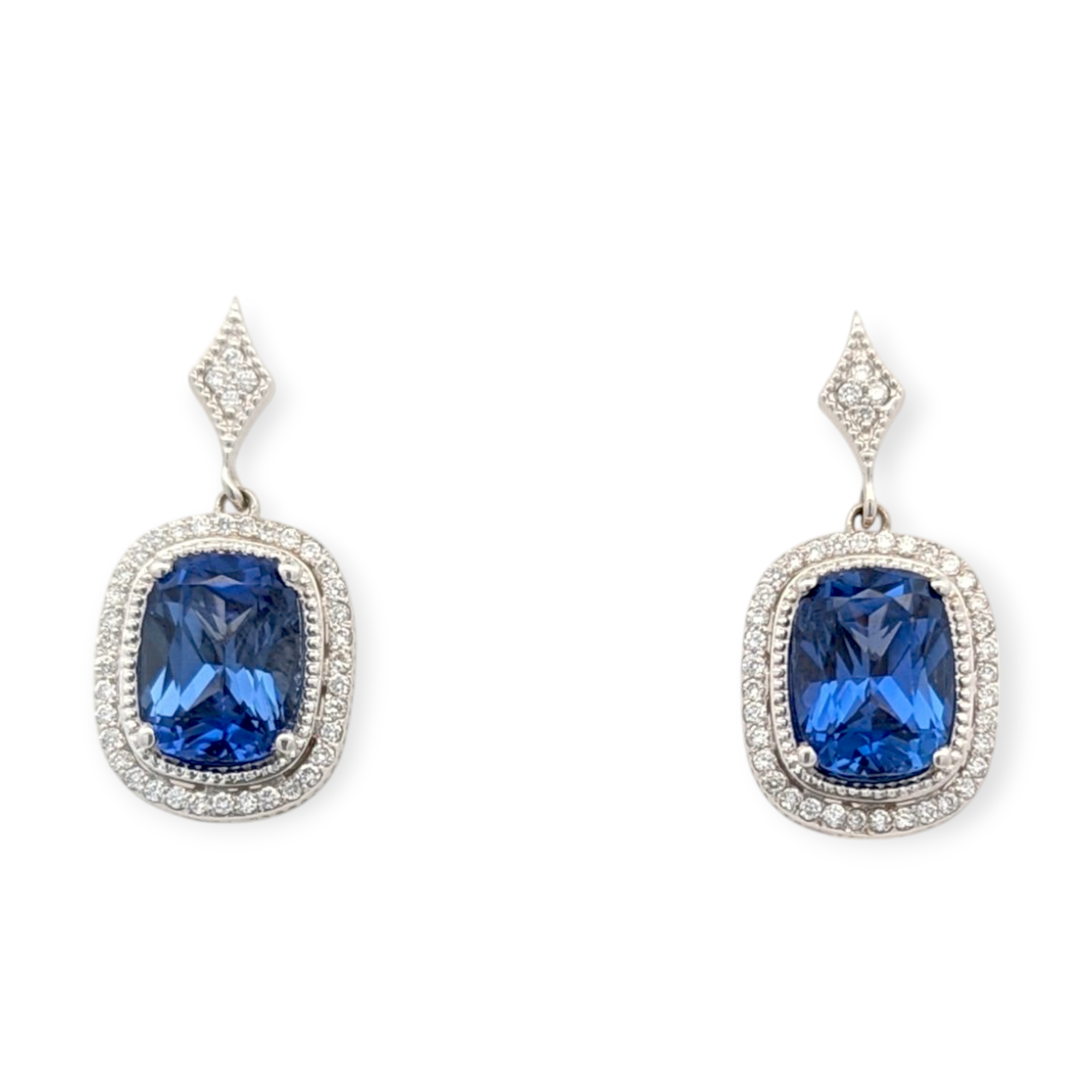 Juliana Lab Sapphire & Lab Diamond Necklace in White Gold